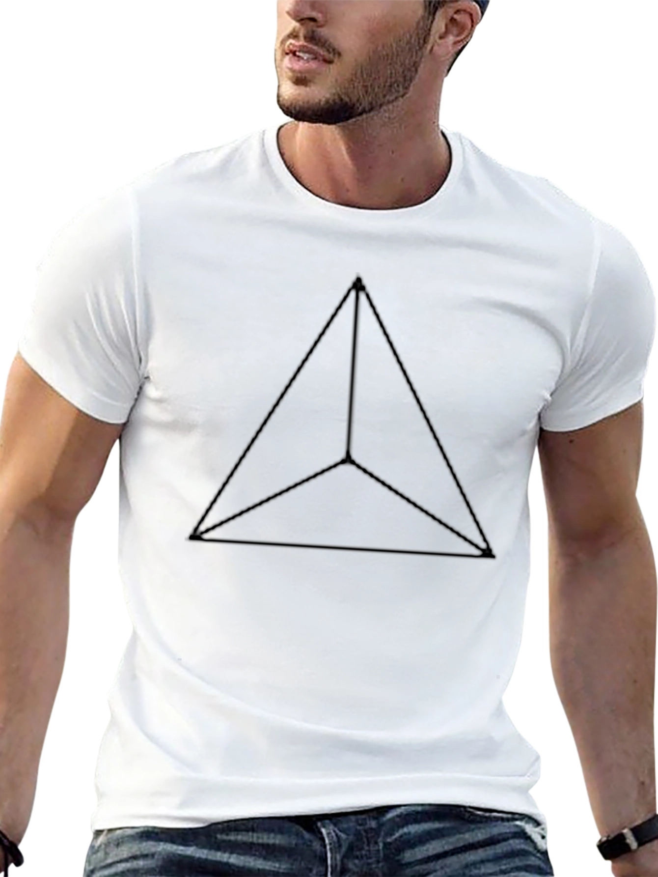 Geometric Triangle Tee - Modern Minimalist Design