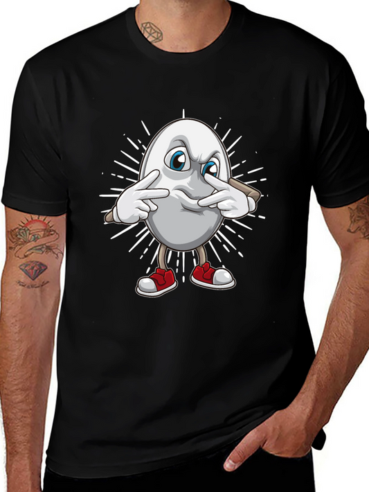 Funny Egg Character Black T-Shirt