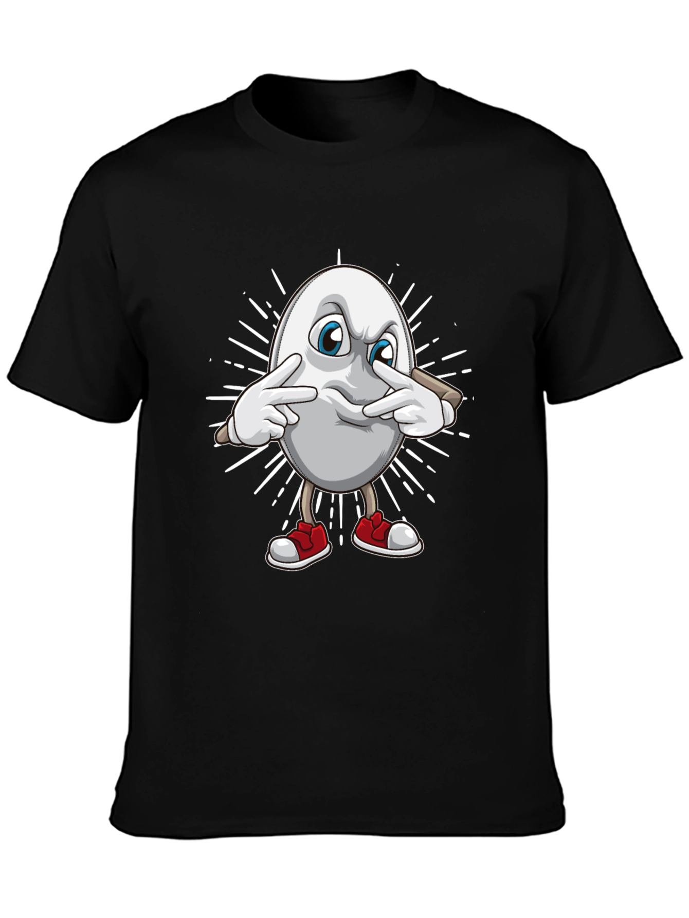Funny Egg Character Black T-Shirt