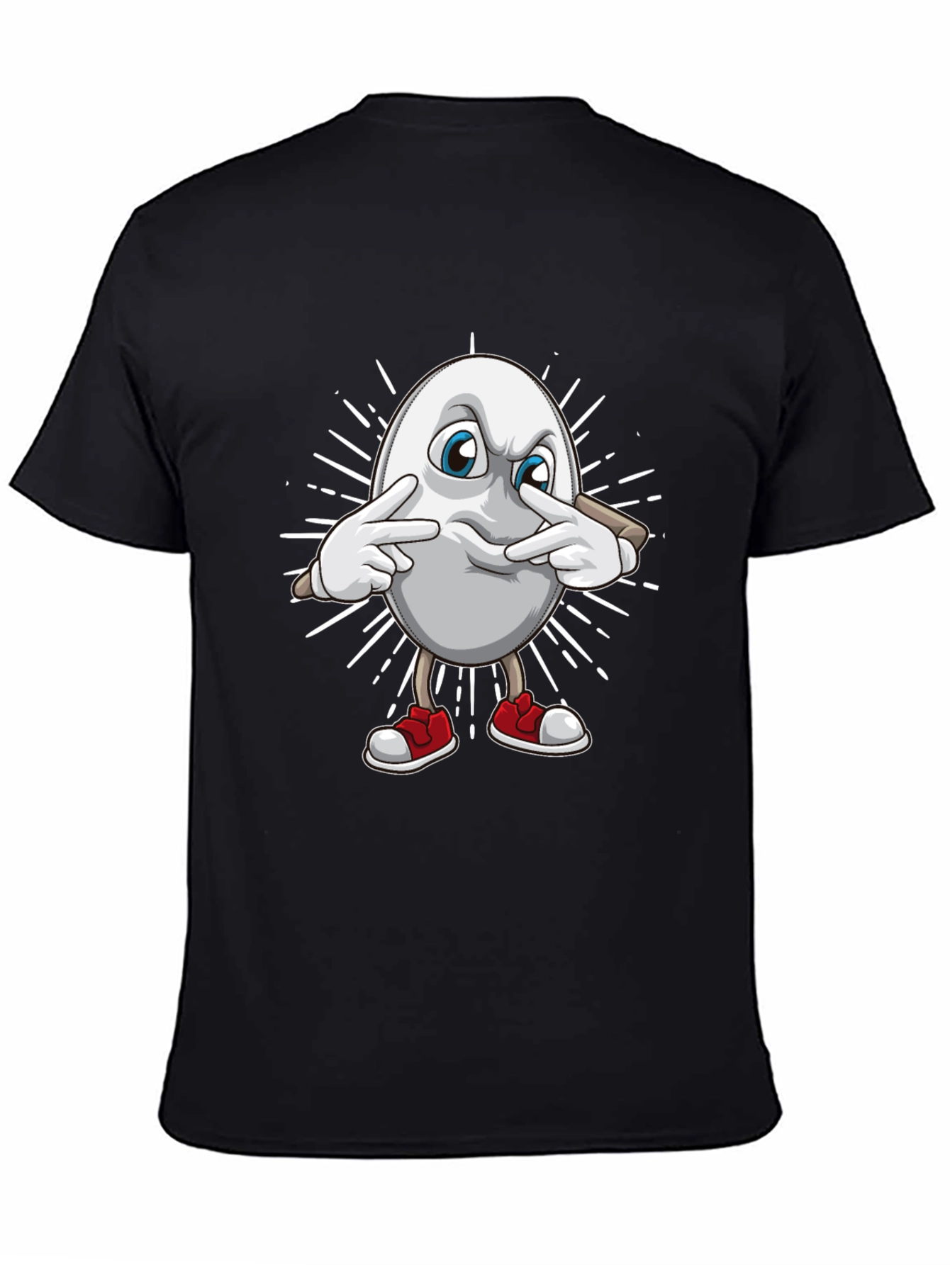 Funny Egg Character Black T-Shirt