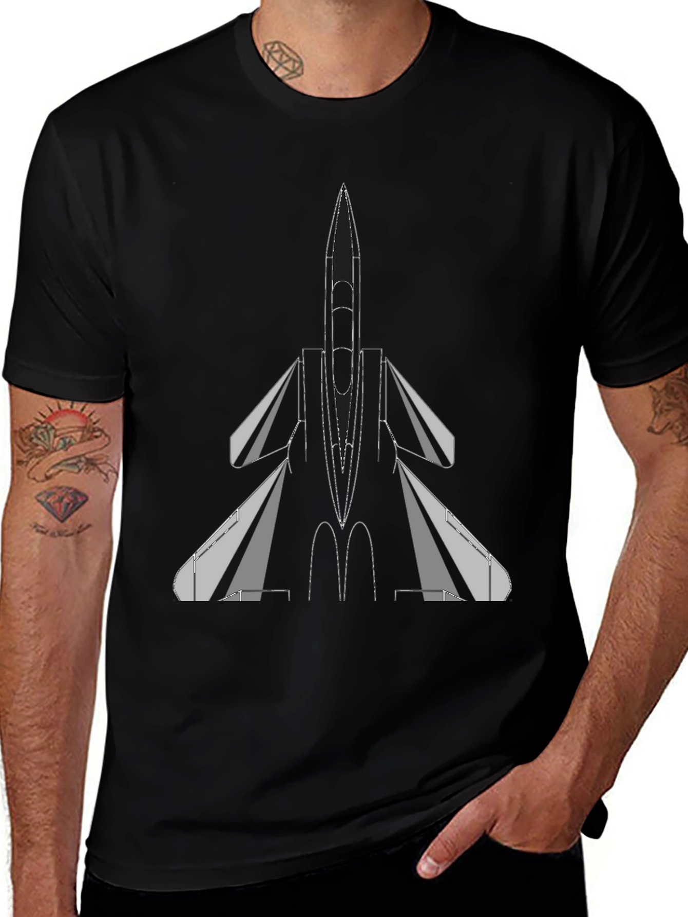 F-15 Eagle Jet Fighter T-Shirt - Black