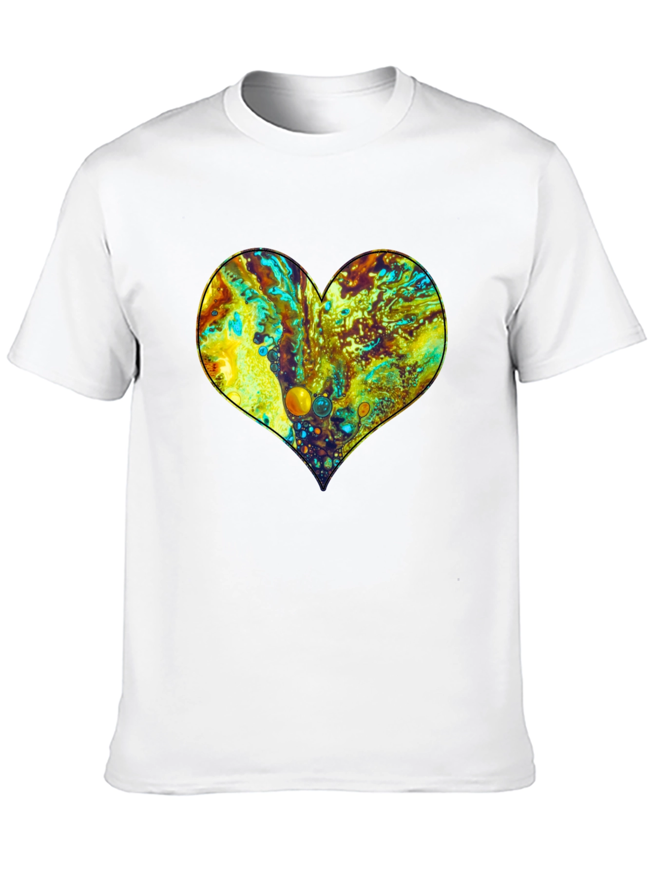 Fluid Art Heart Black T-Shirt