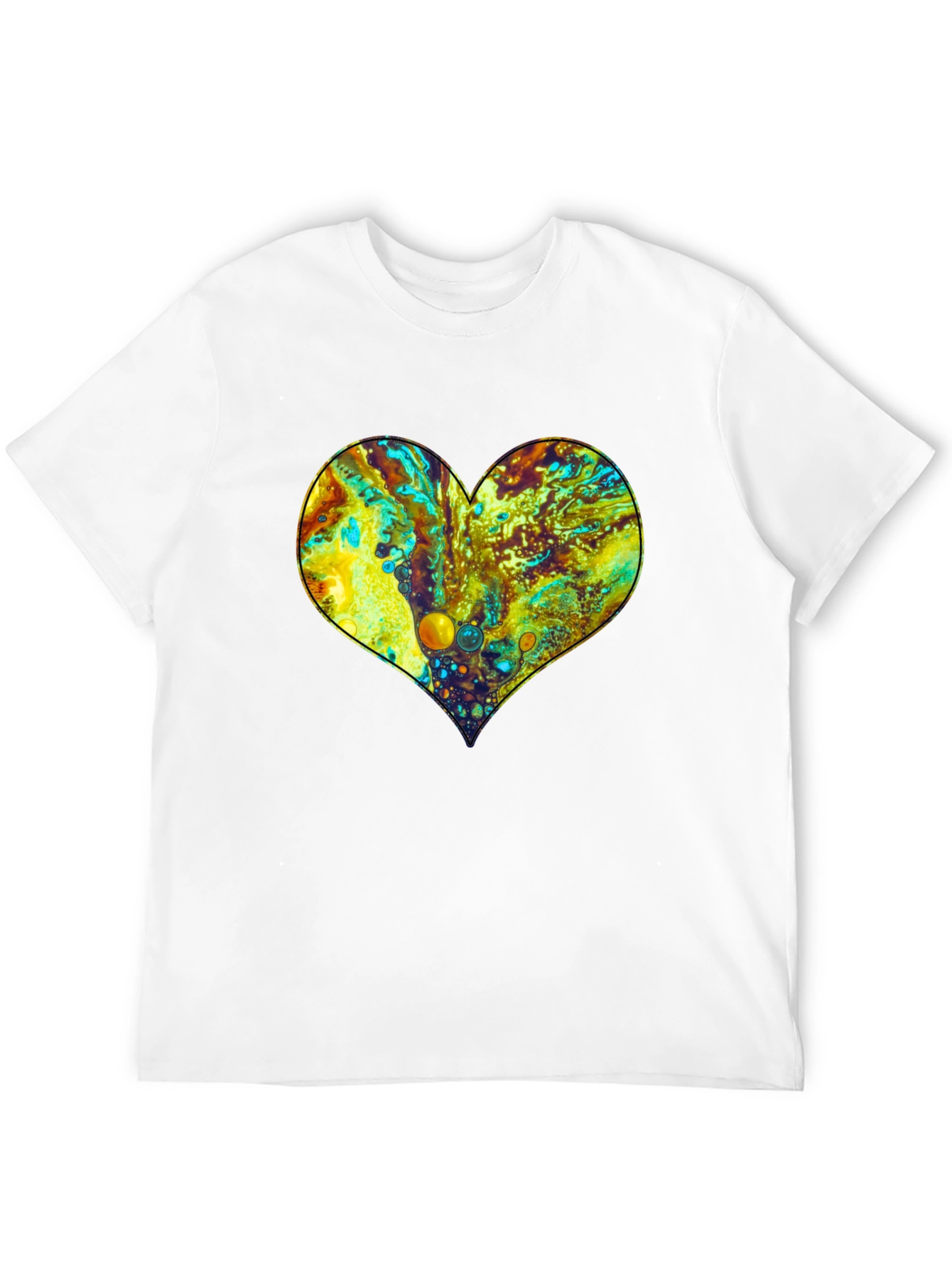 Fluid Art Heart Black T-Shirt