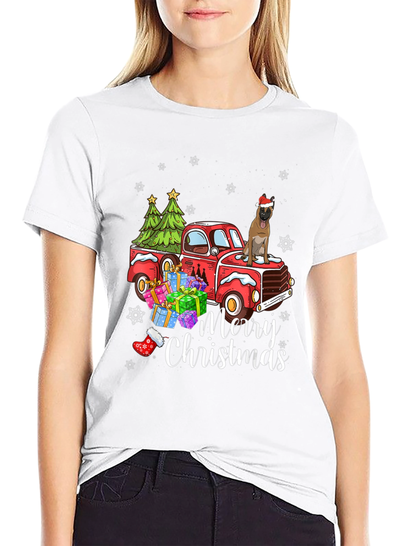 Festive Dog Christmas Truck T-Shirt