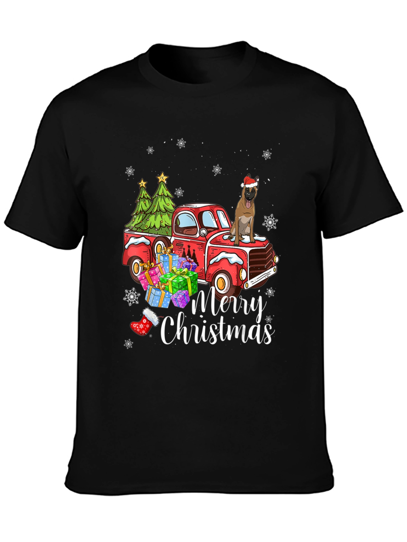Festive Dog Christmas Truck T-Shirt