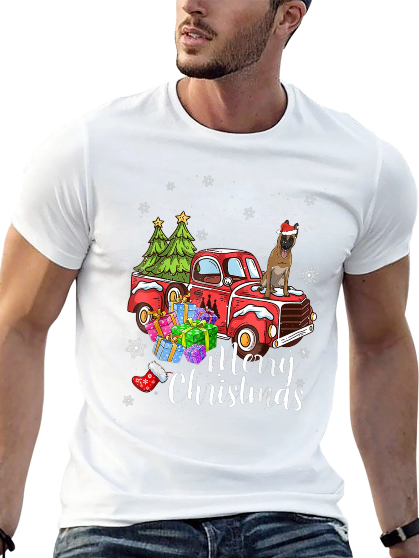 Festive Dog Christmas Truck T-Shirt