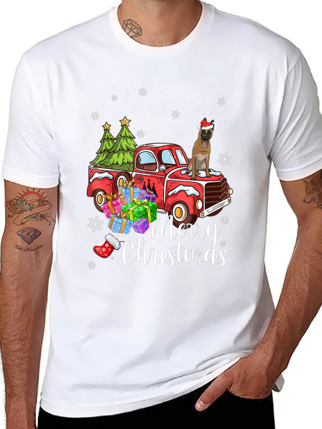 Festive Dog Christmas Truck T-Shirt