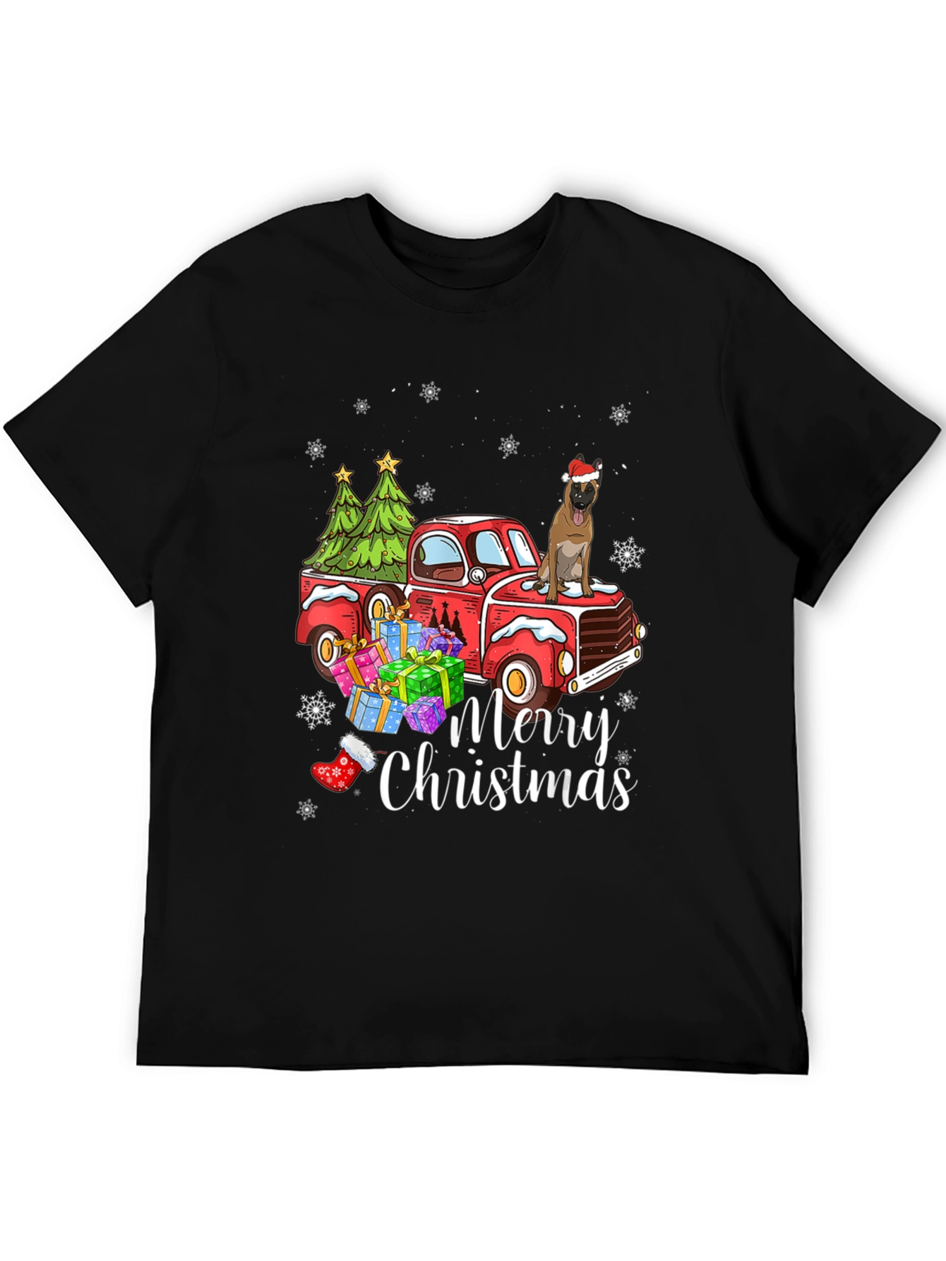Festive Dog Christmas Truck T-Shirt