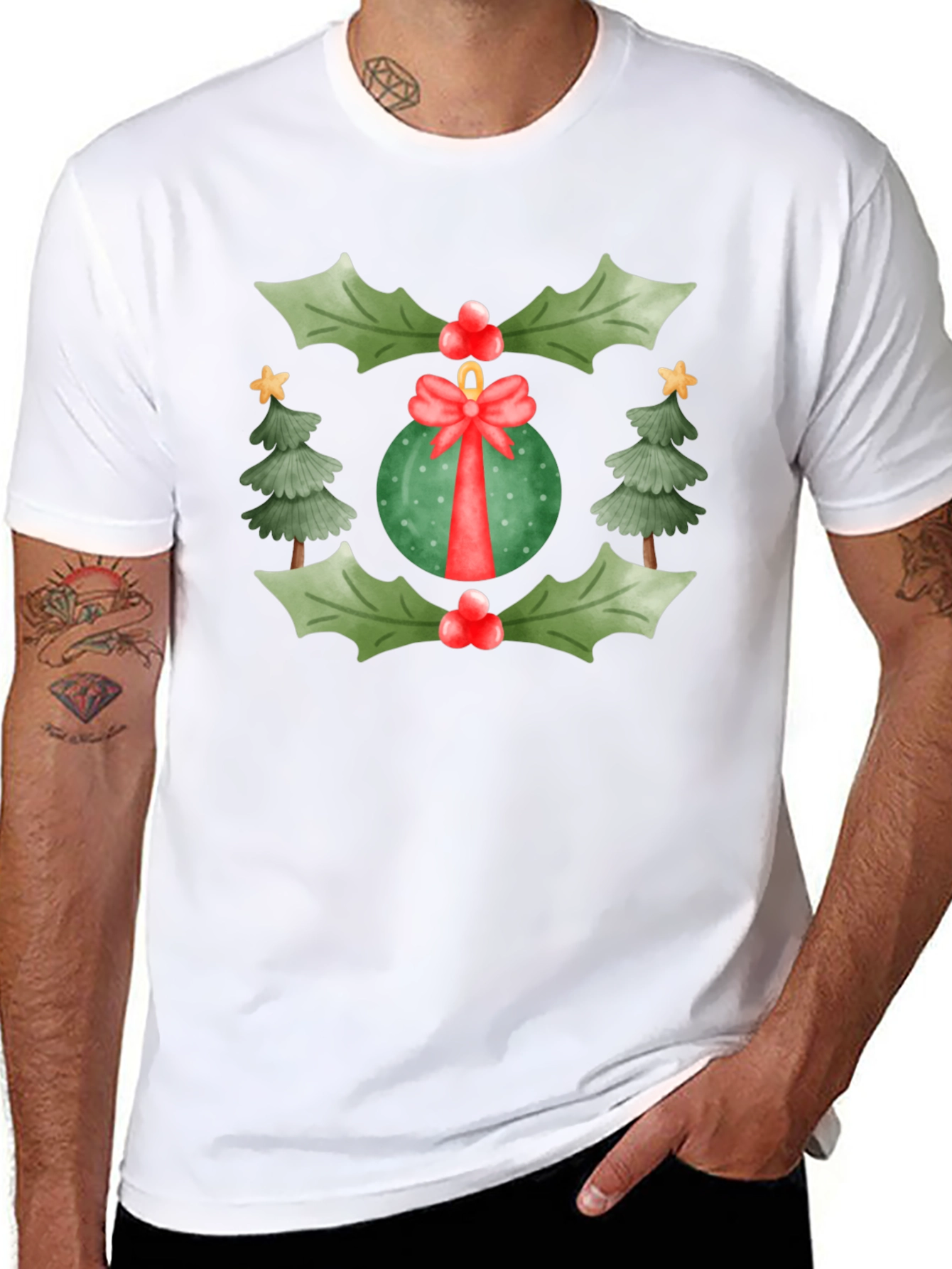 Festive Christmas Ornament Graphic Tee