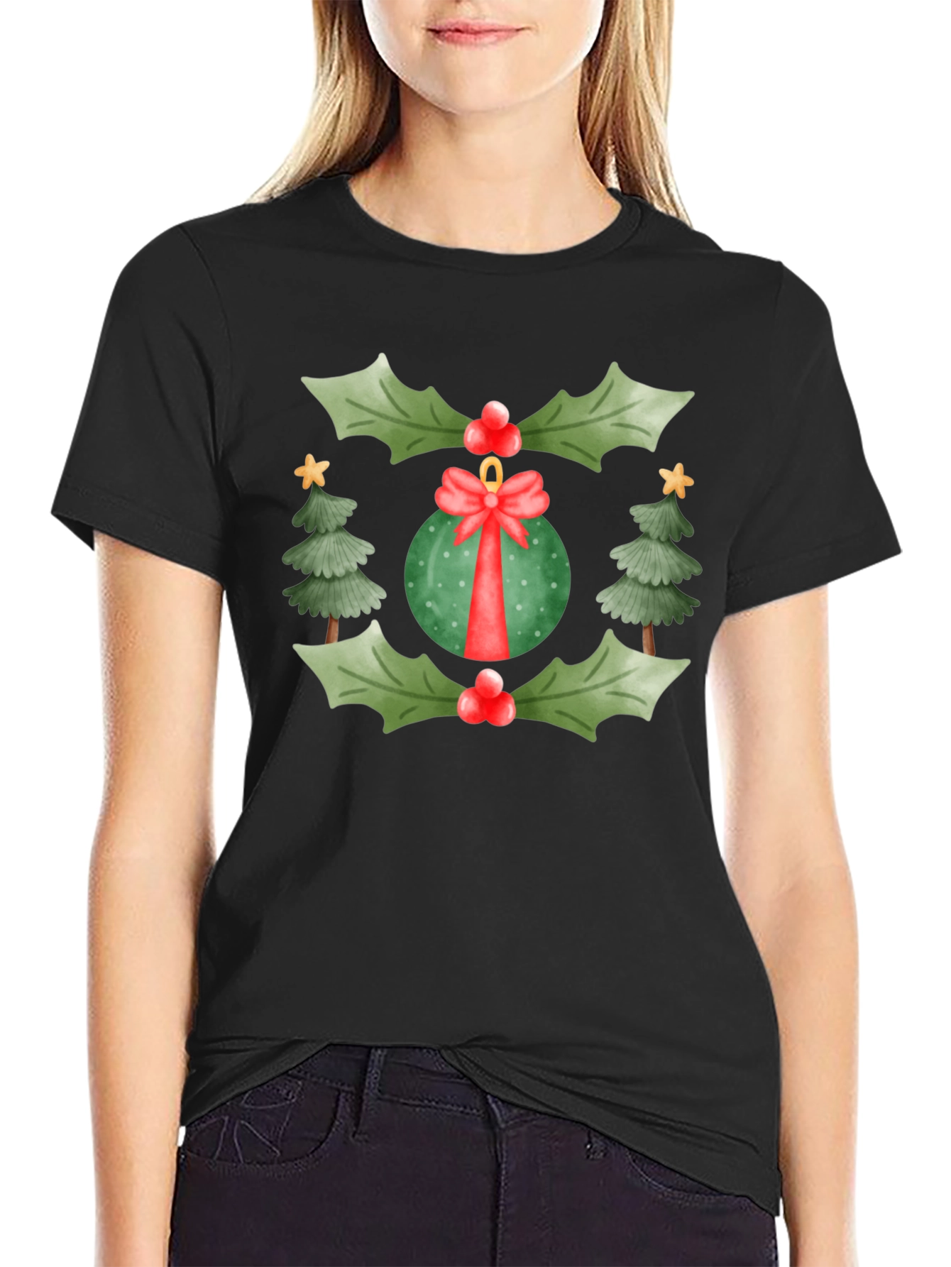 Festive Christmas Ornament Graphic Tee