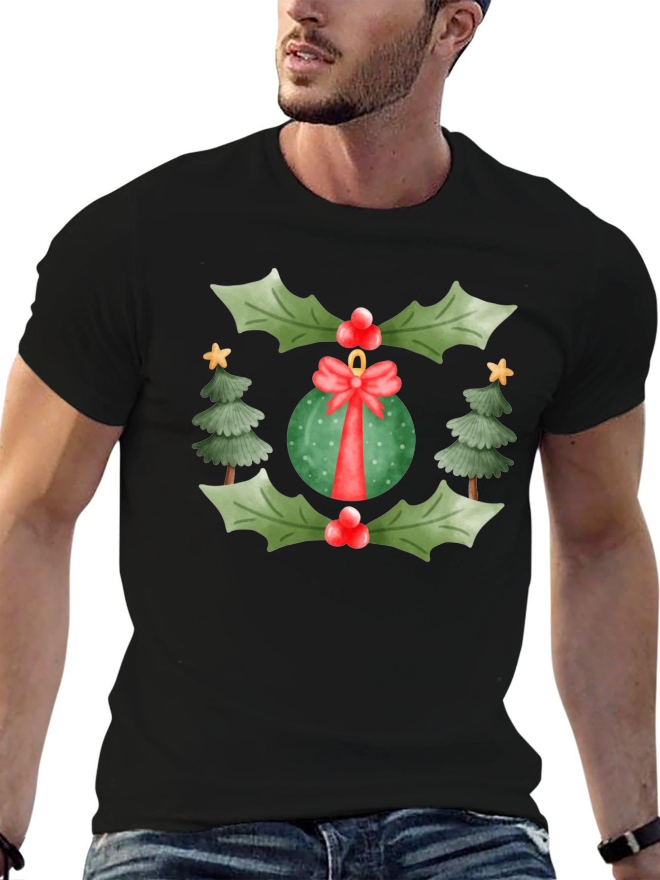 Festive Christmas Ornament Graphic Tee
