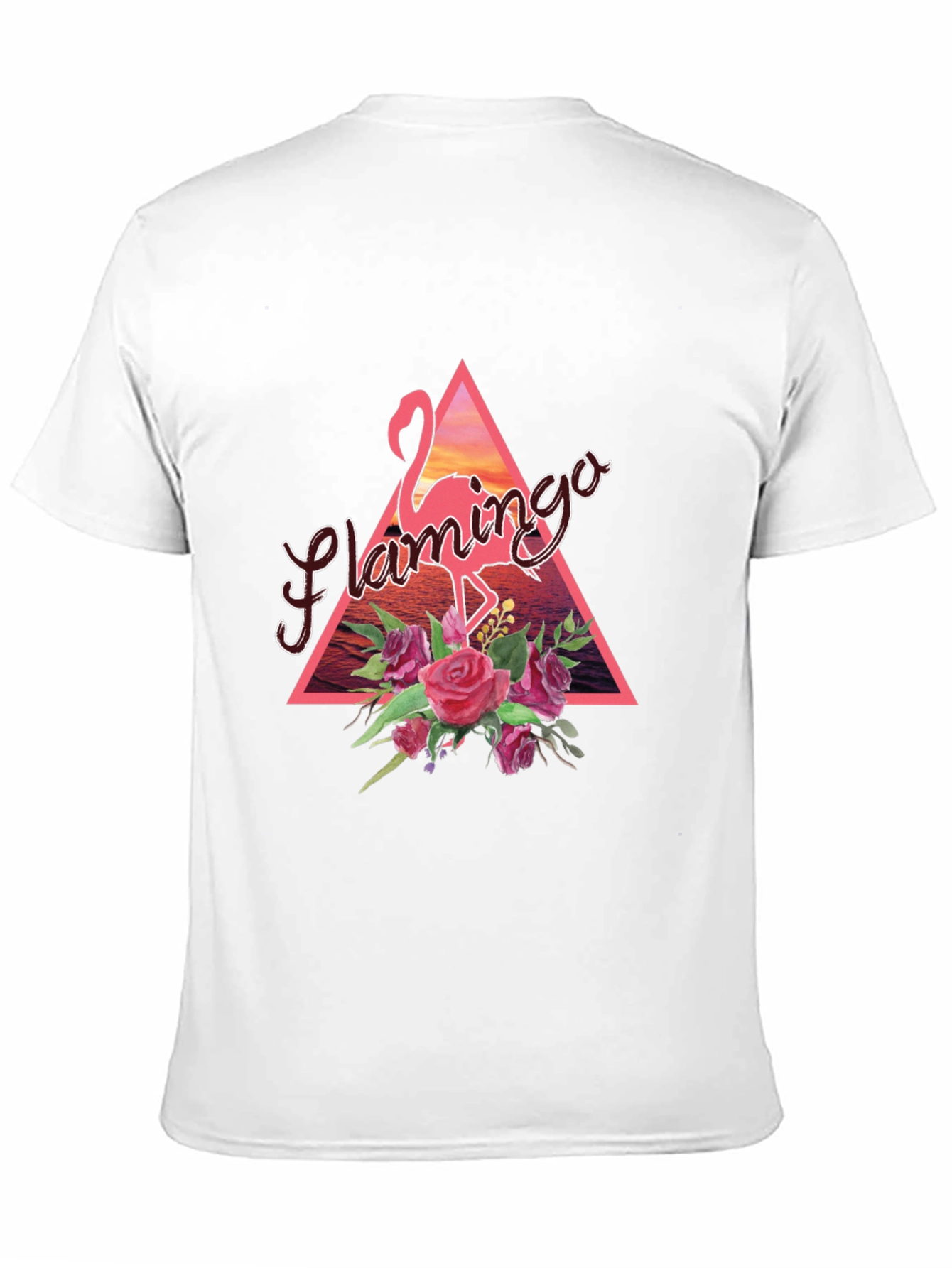Flamingo Floral Graphic Tee - Black