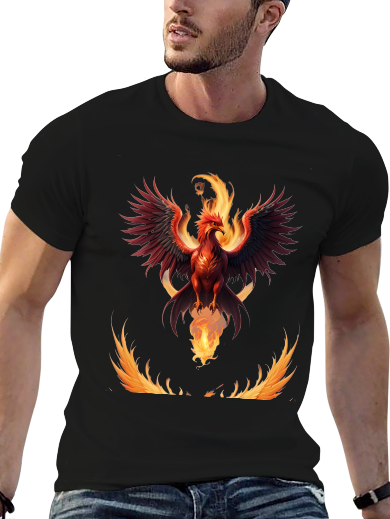 Phoenix Firebird Graphic Tee - Mens Black T-Shirt