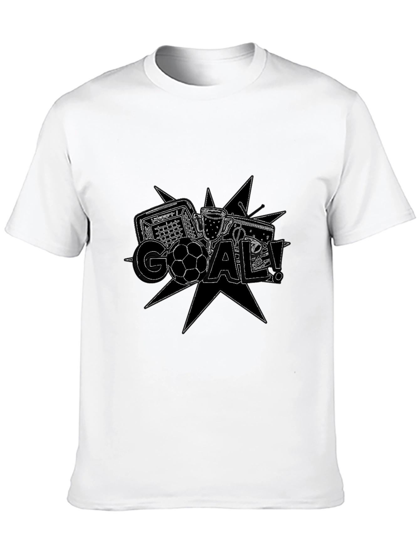 Goal! Graphic Print Mens Black T-Shirt