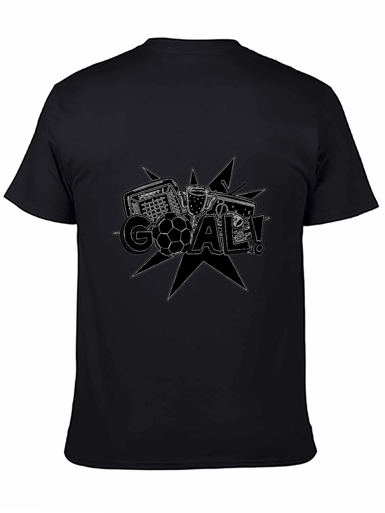 Goal! Graphic Print Mens Black T-Shirt