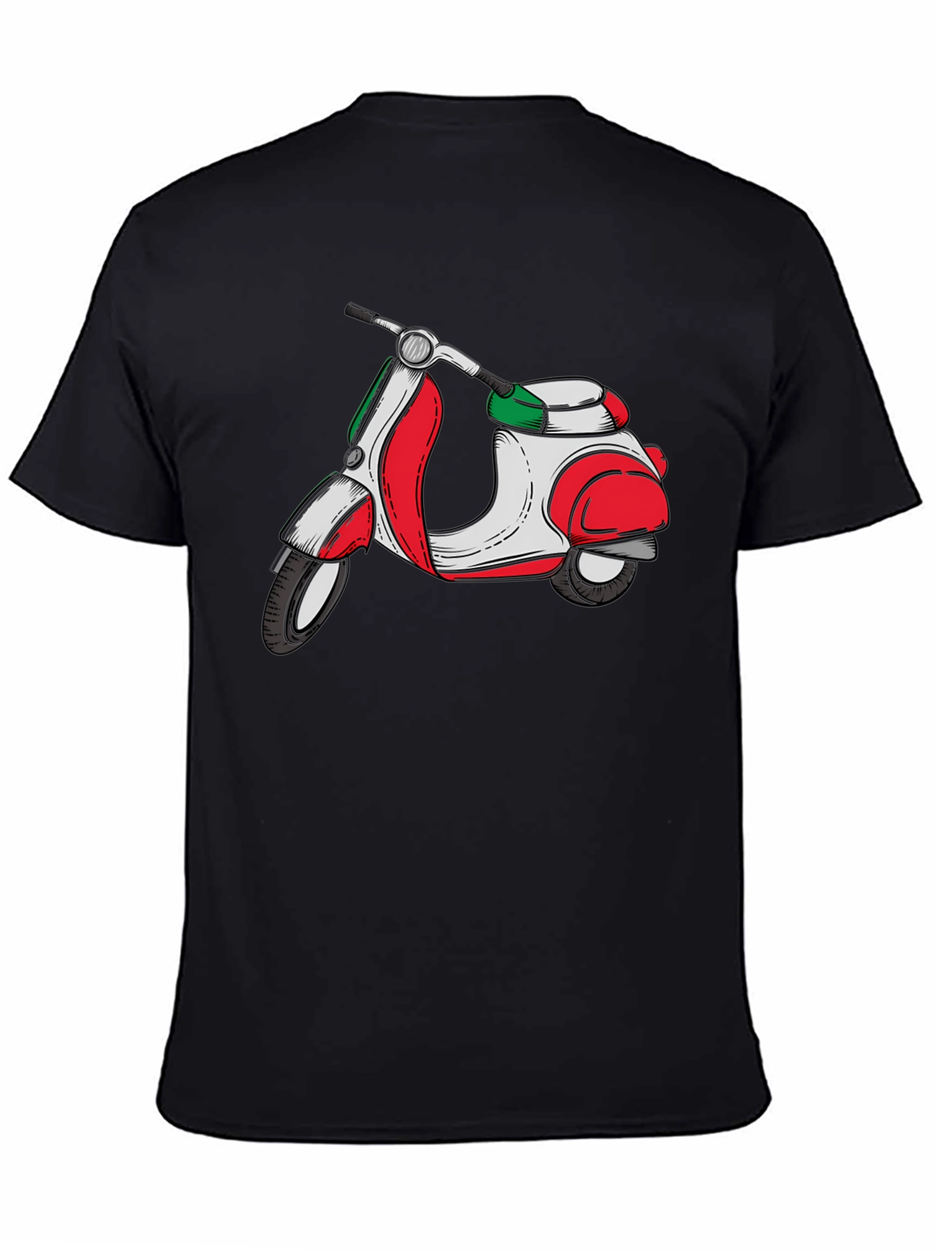 Italian Scooter Graphic T-Shirt - Black