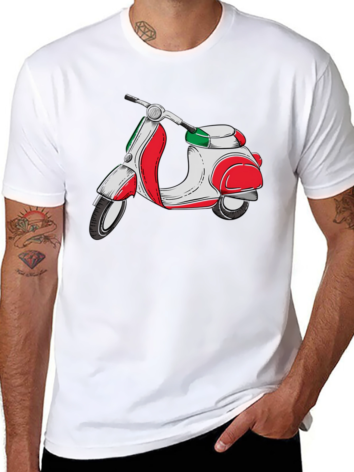 Italian Scooter Graphic T-Shirt - Black