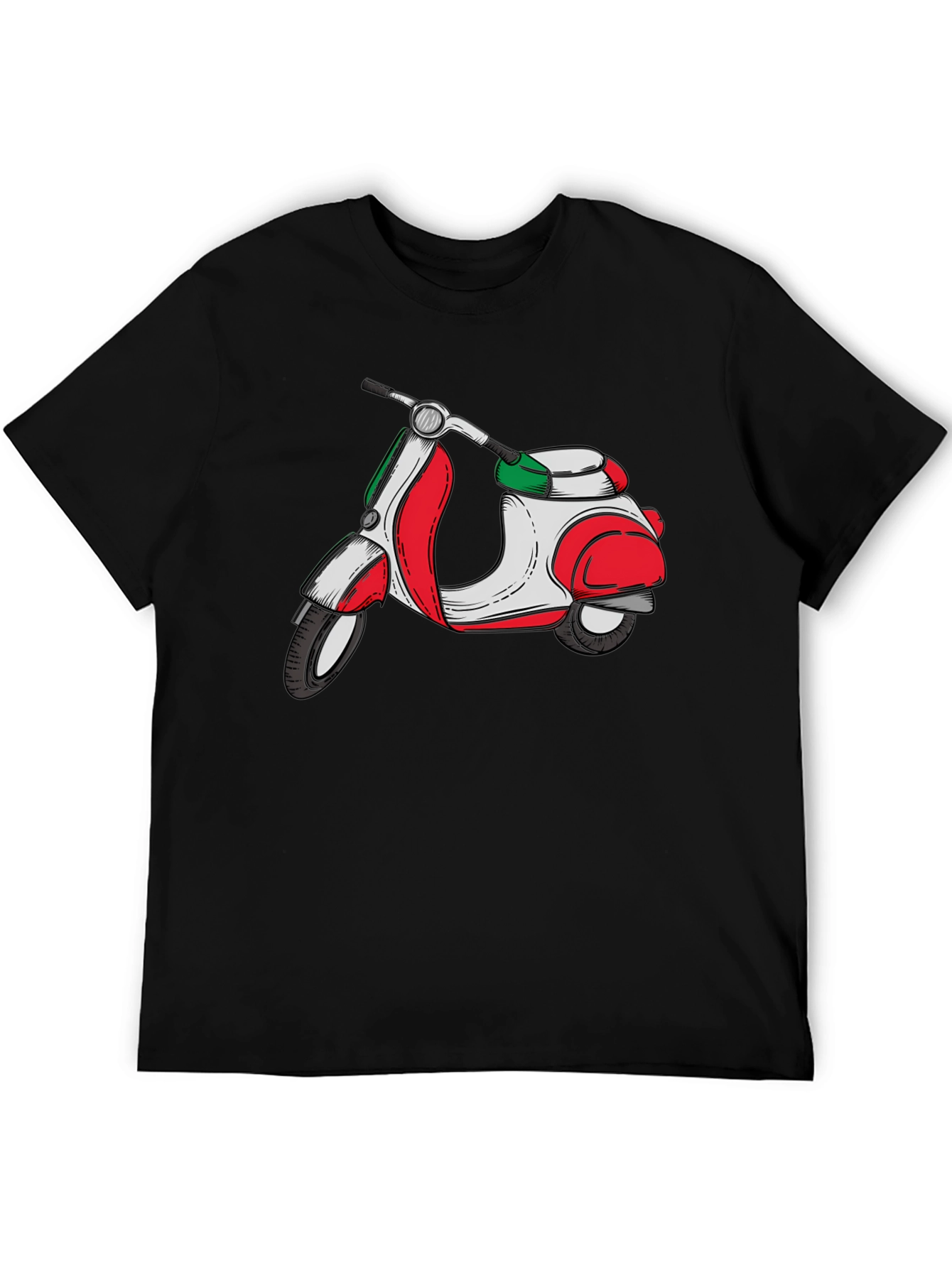 Italian Scooter Graphic T-Shirt - Black