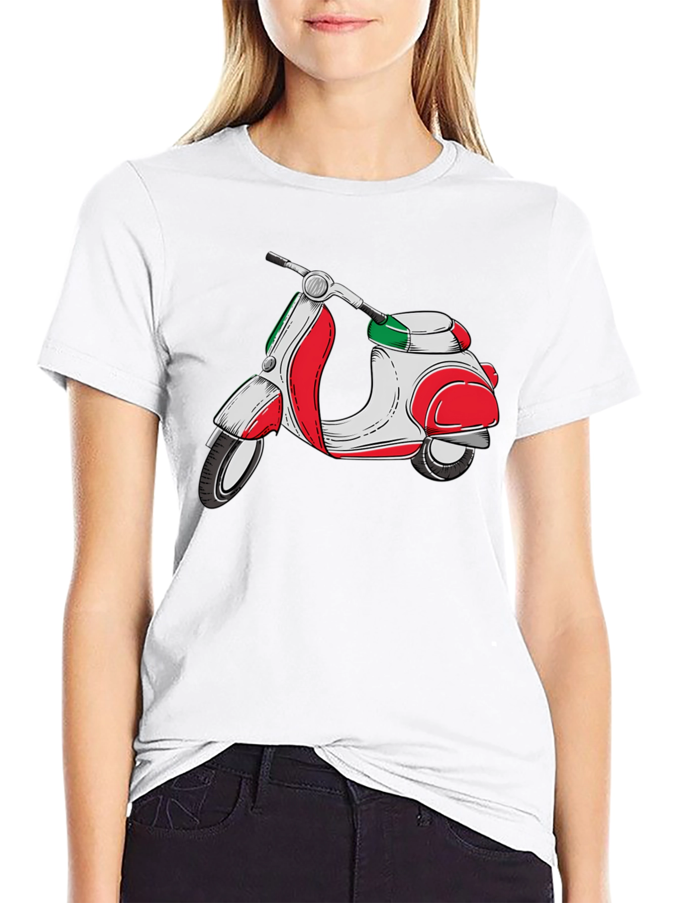 Italian Scooter Graphic T-Shirt - Black
