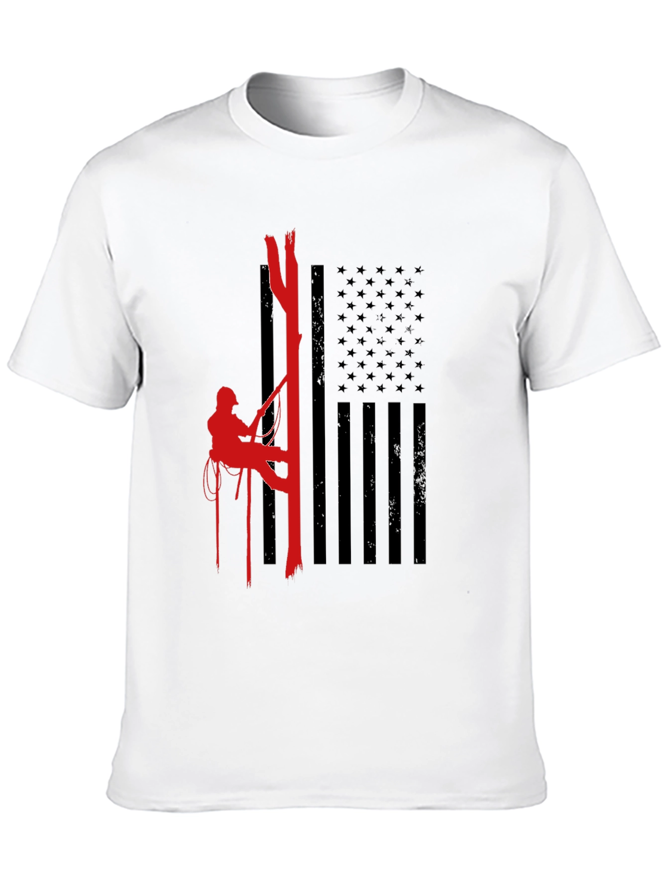 Arborist American Flag Black T-Shirt