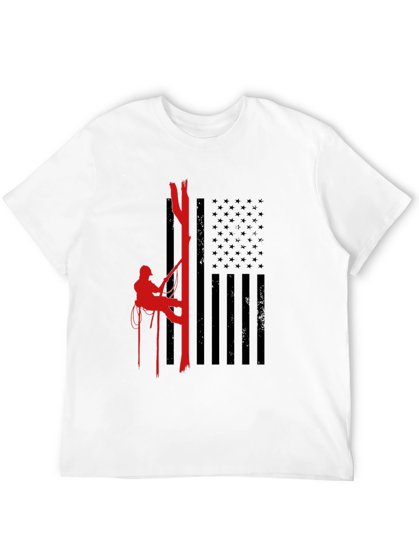 Arborist American Flag Black T-Shirt