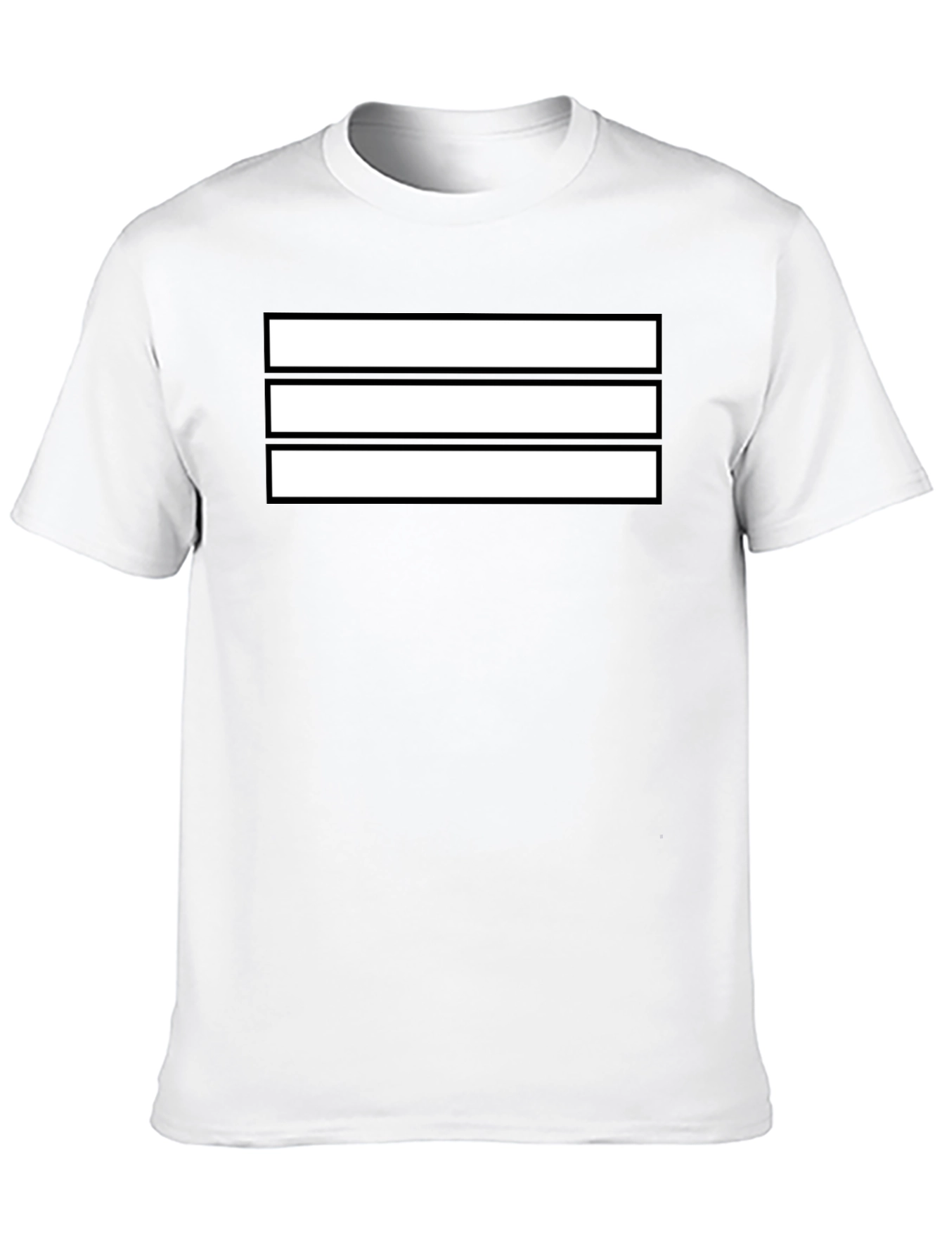 Mens Black T-Shirt with White Stripes Graphic Print