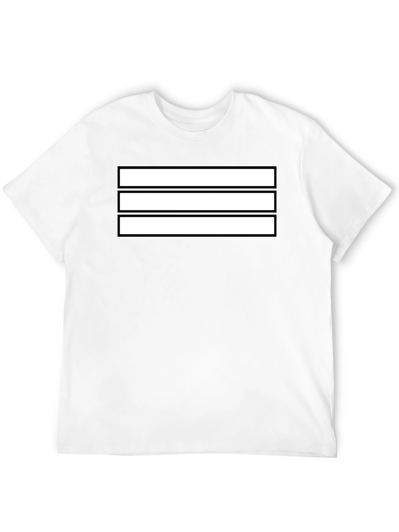 Mens Black T-Shirt with White Stripes Graphic Print