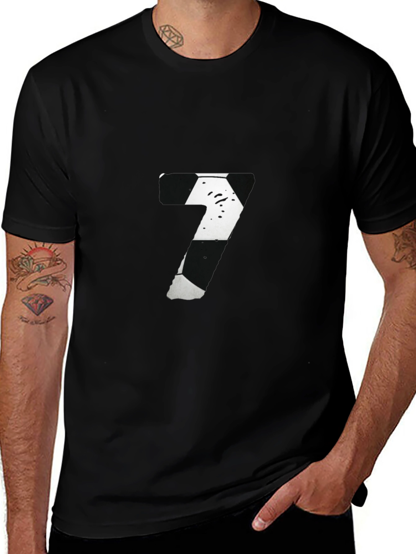 Number 7 Graphic Tee - Black