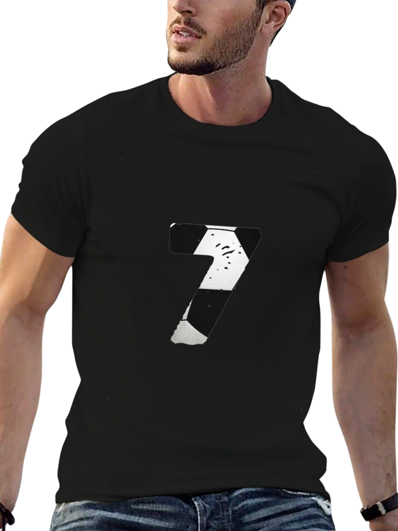 Number 7 Graphic Tee - Black