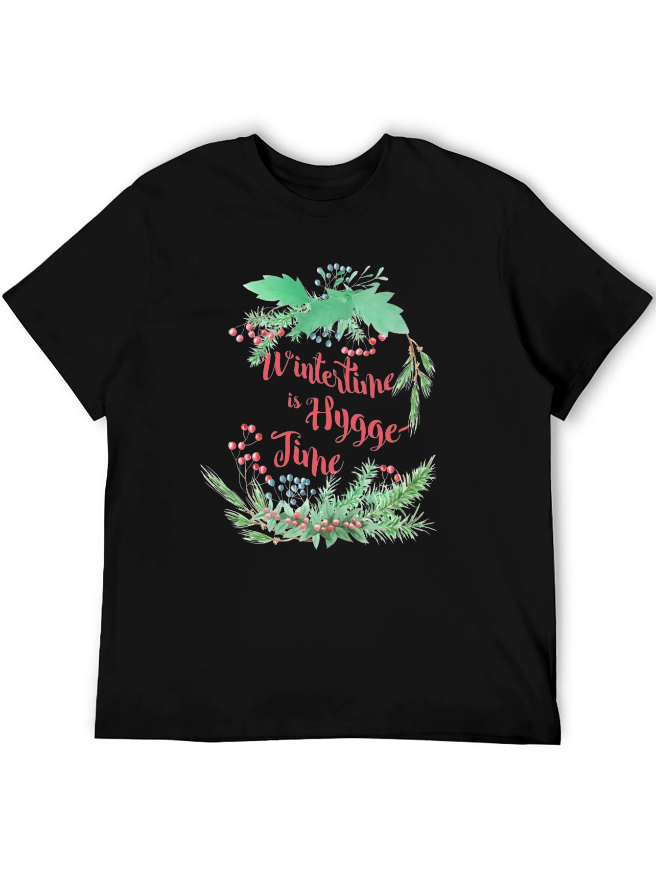 Wintertime Hygge Time Black T-Shirt