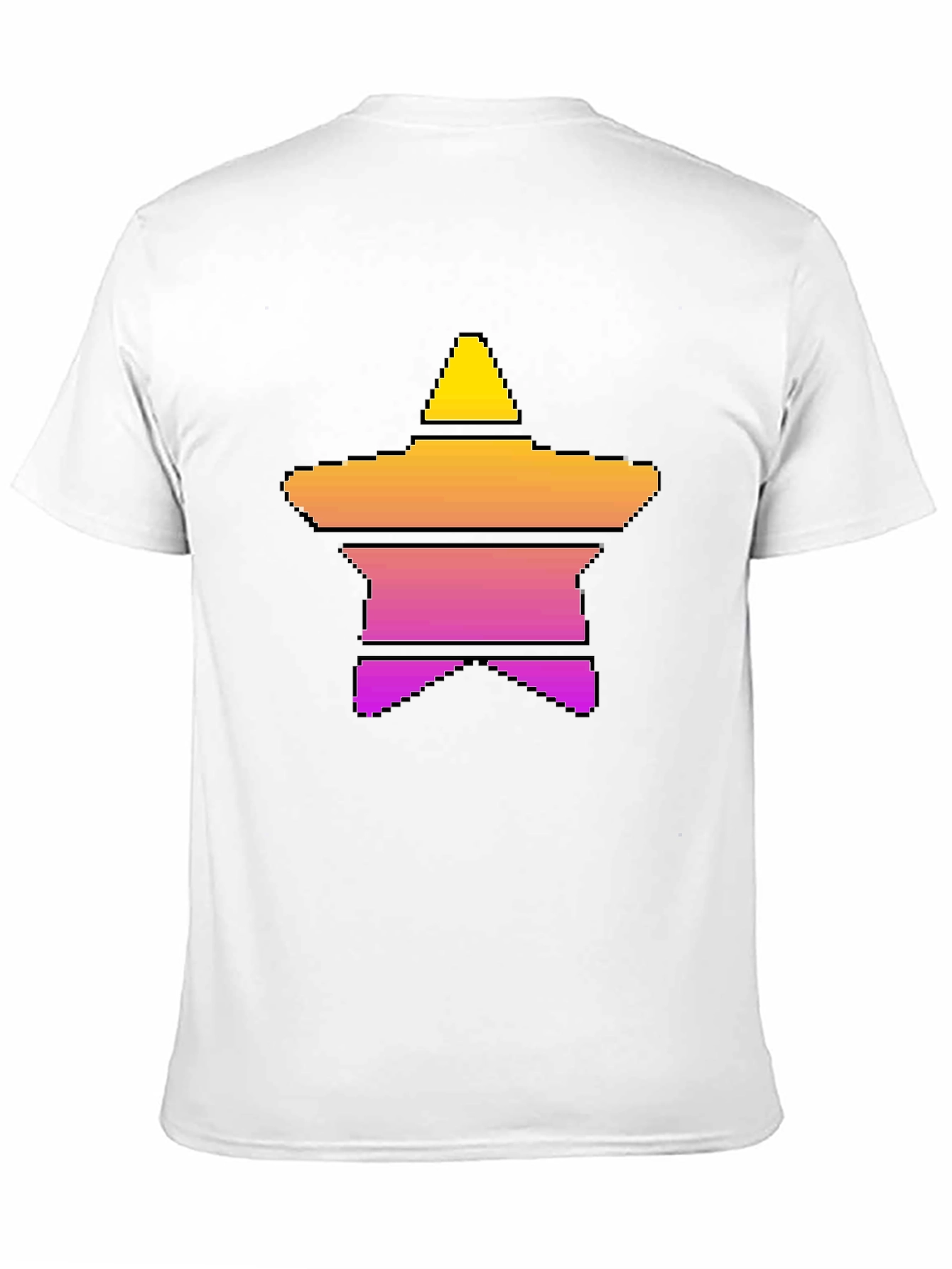 Retro Pixel Star T-Shirt - Stylish Black Tee
