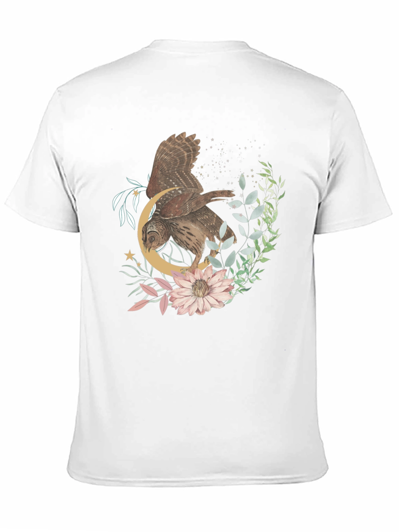 Owl & Crescent Moon Graphic Tee