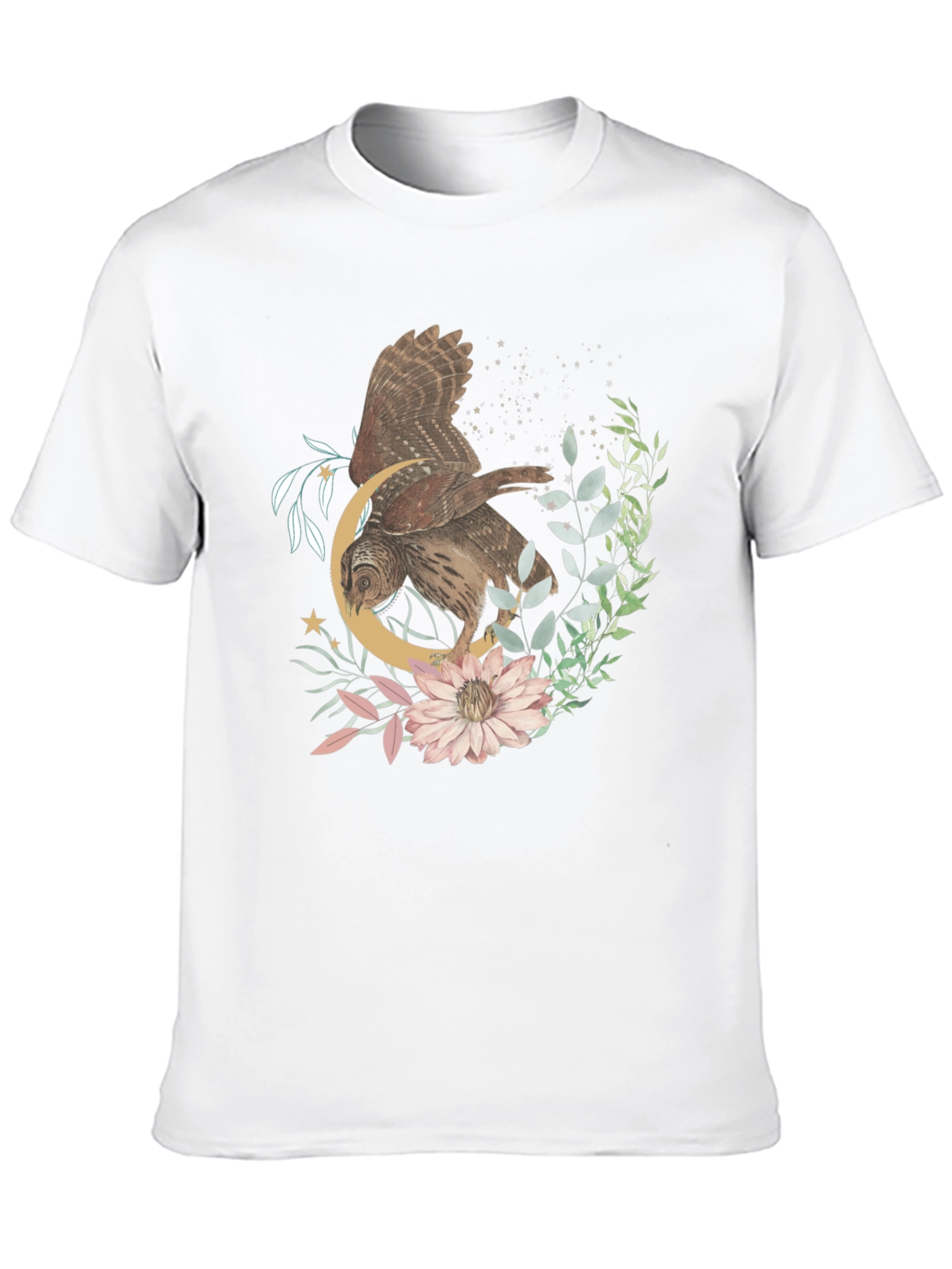 Owl & Crescent Moon Graphic Tee