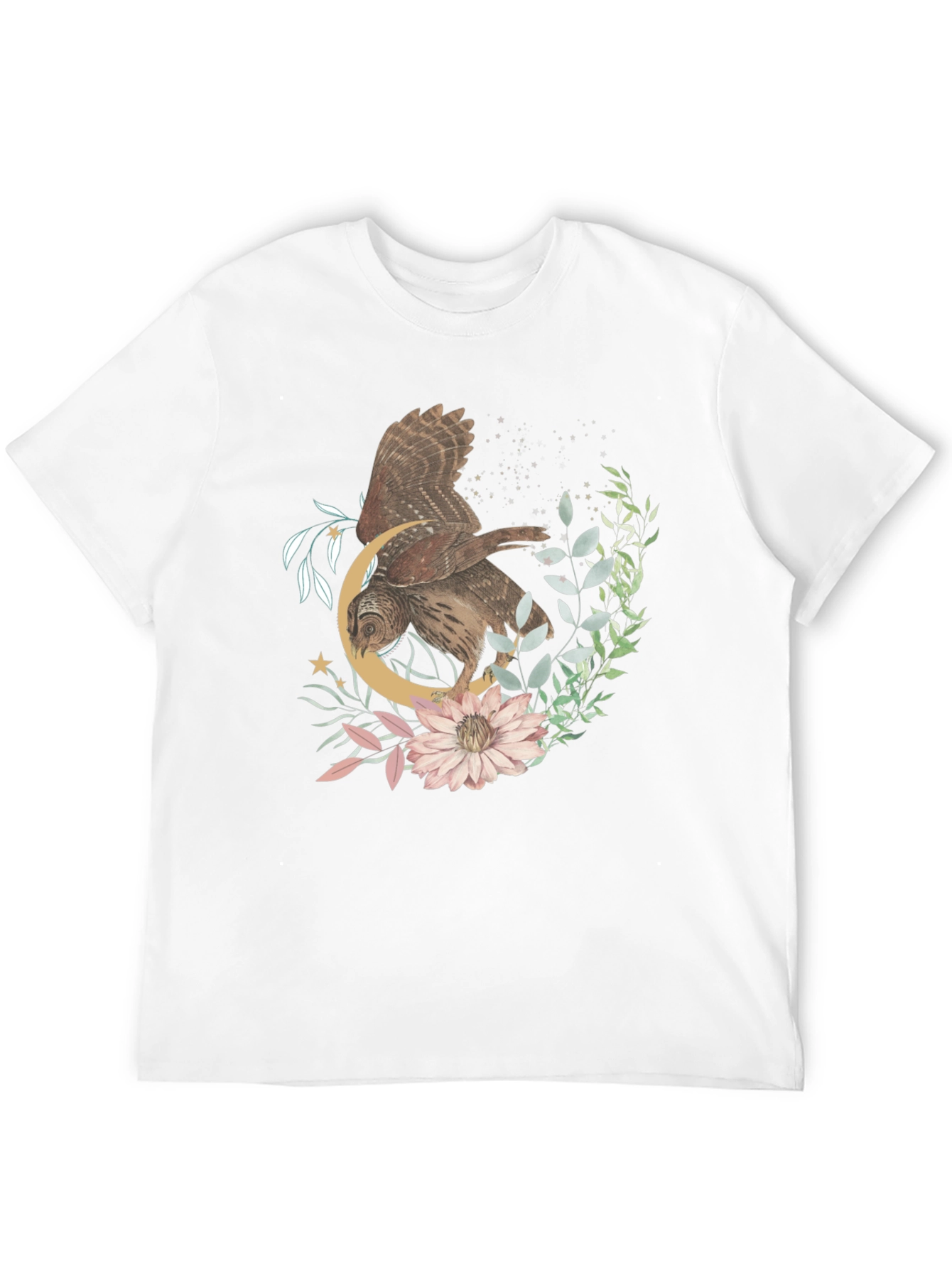 Owl & Crescent Moon Graphic Tee