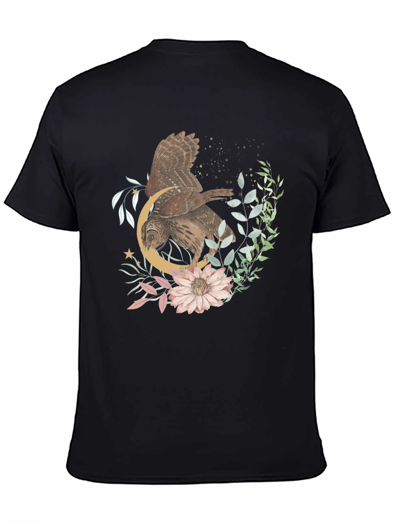 Owl & Crescent Moon Graphic Tee