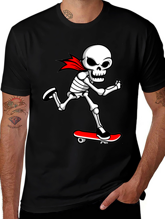 Cool Skeleton Skateboarder Graphic T-Shirt