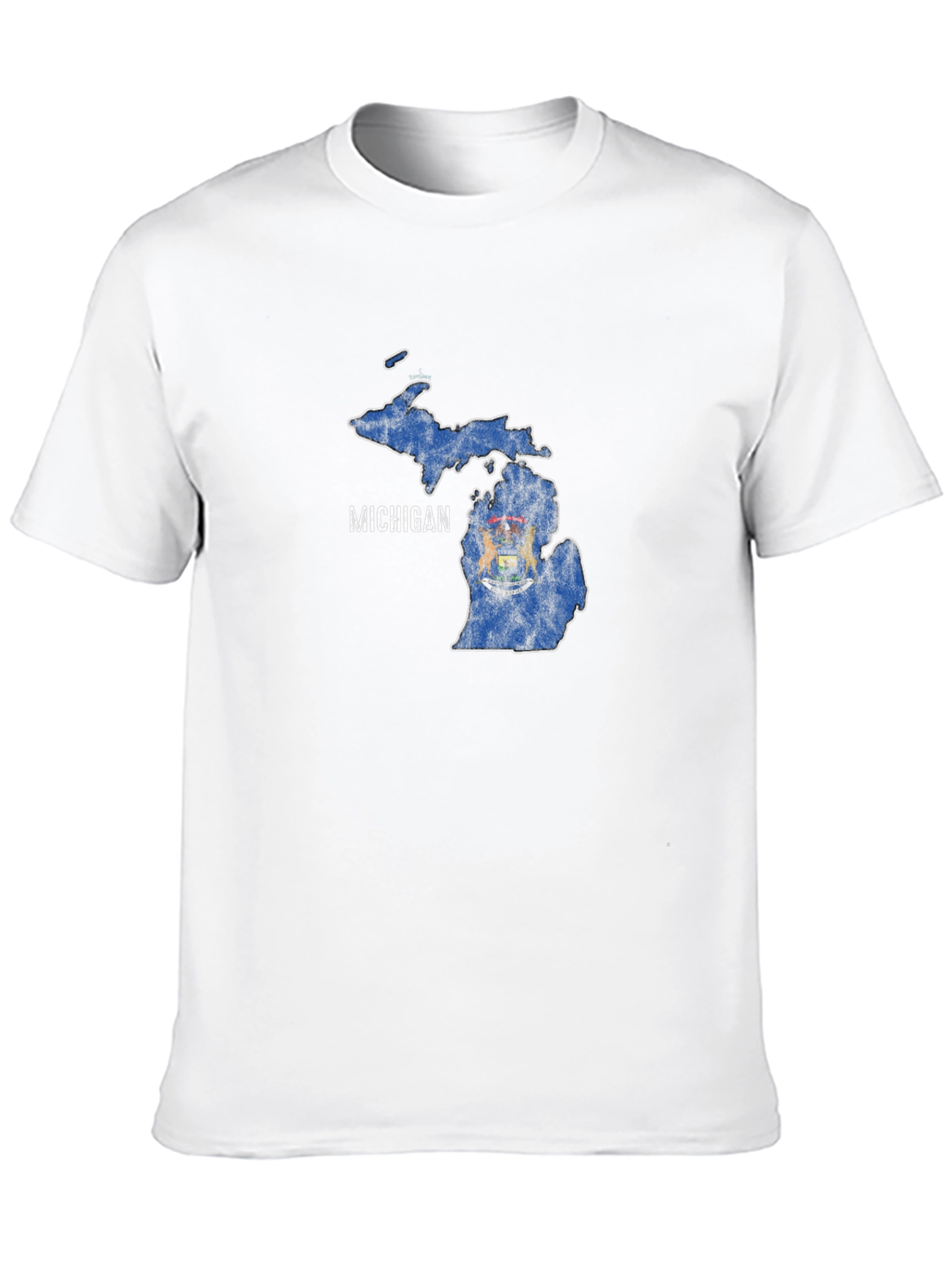 Michigan State Flag Graphic T-Shirt - Black