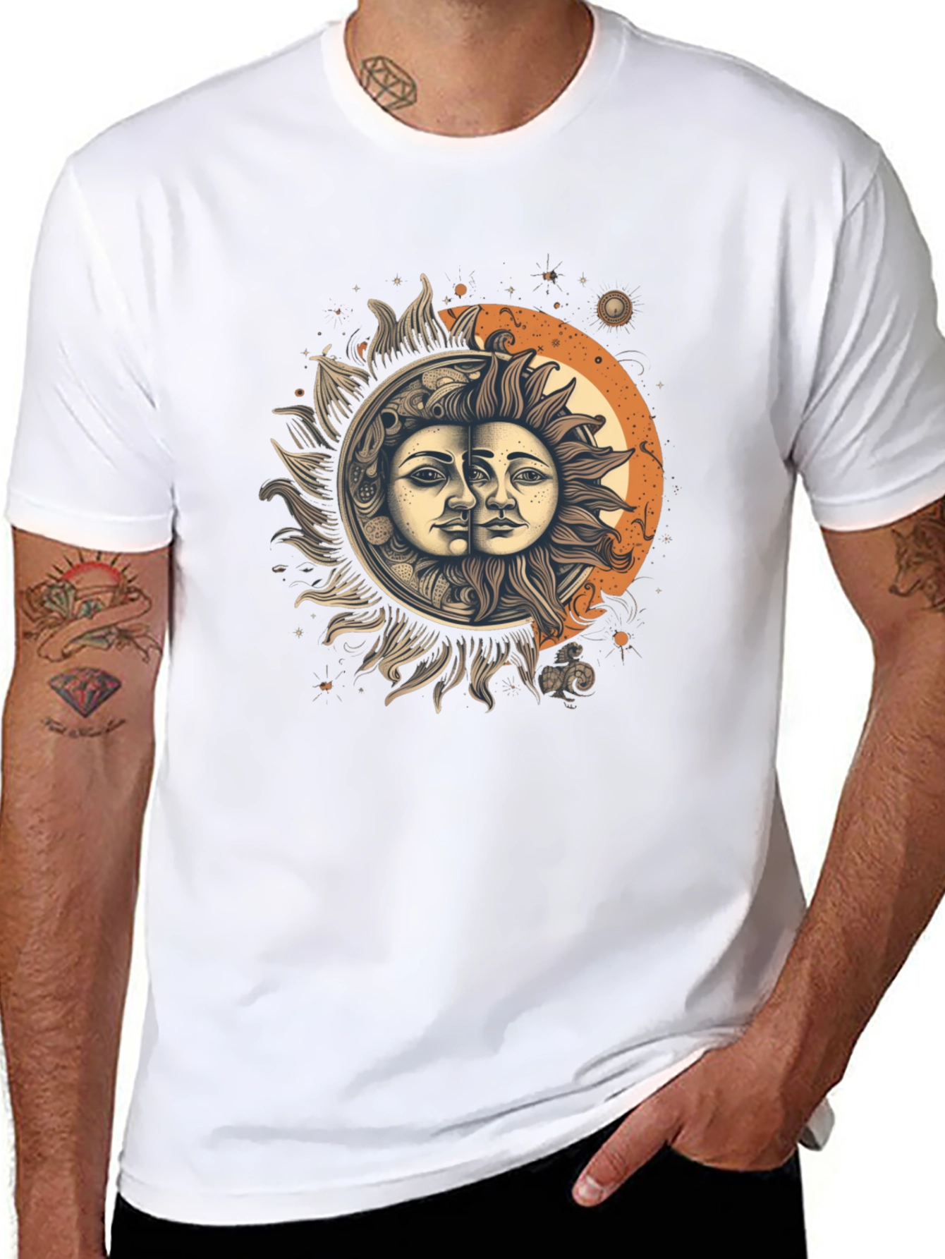 Celestial Sun and Moon Graphic Tee - Unisex
