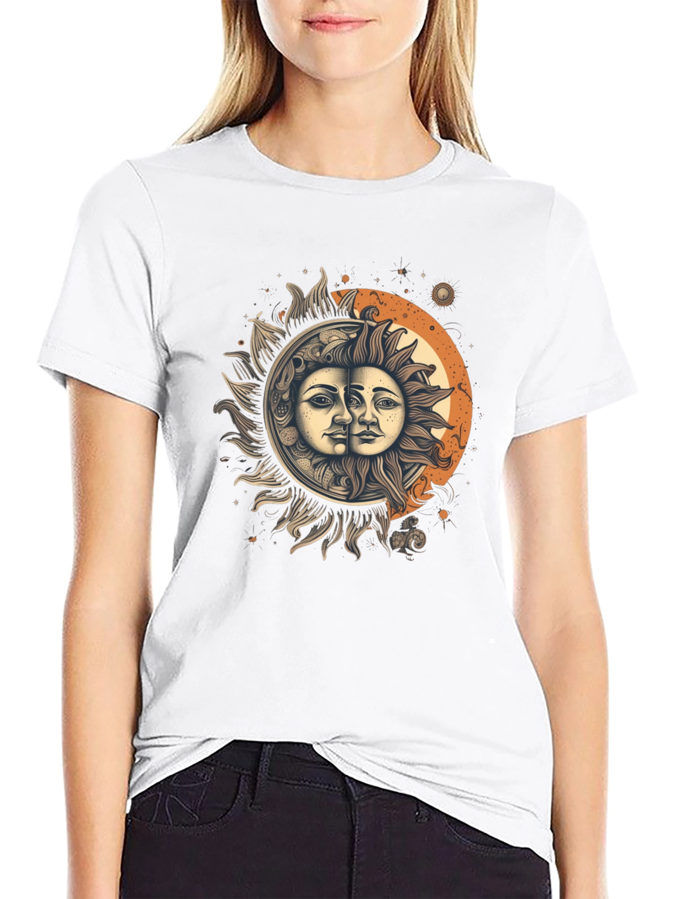 Celestial Sun and Moon Graphic Tee - Unisex