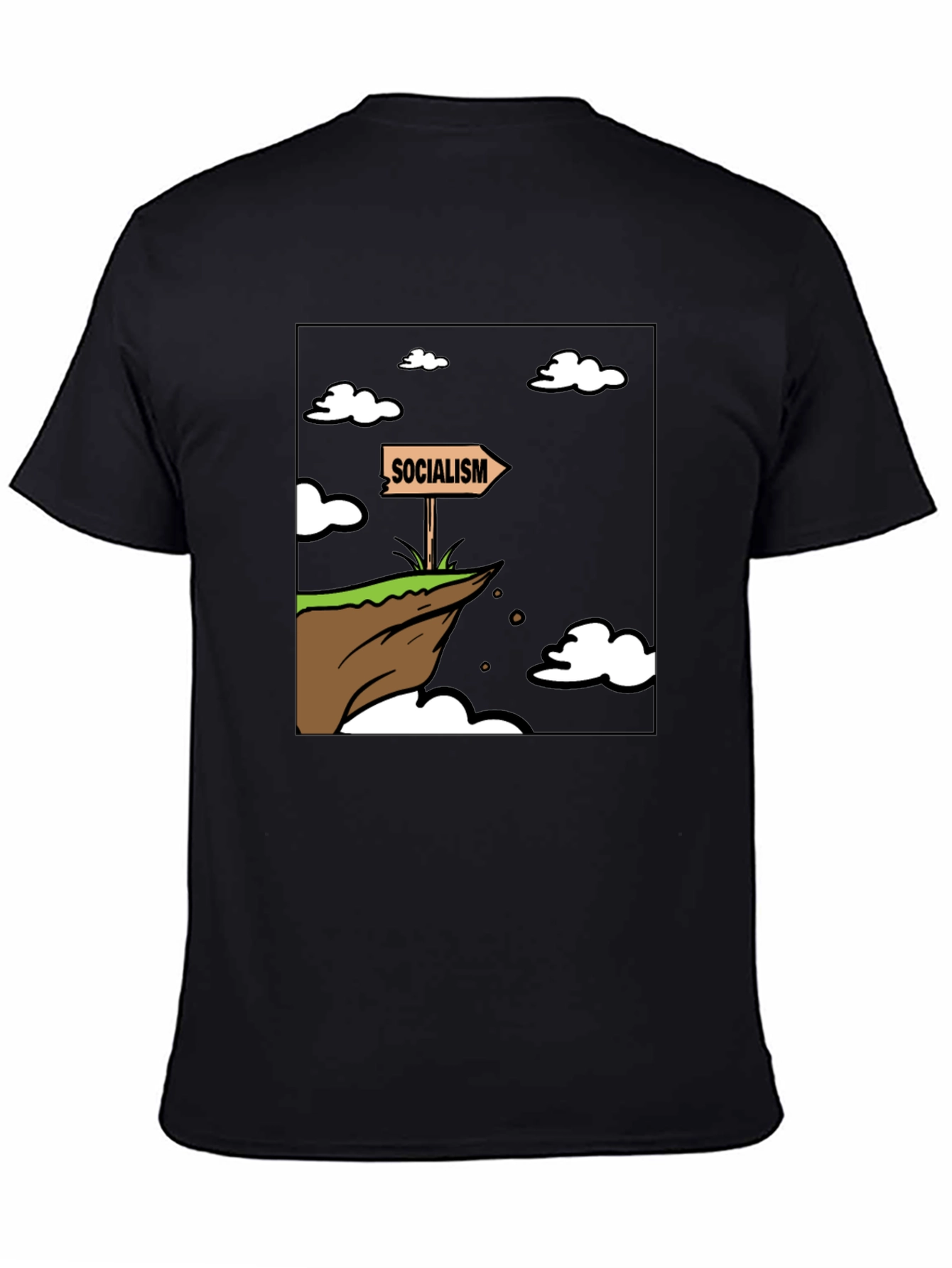 Socialism Cliff Edge Humor Graphic Tee