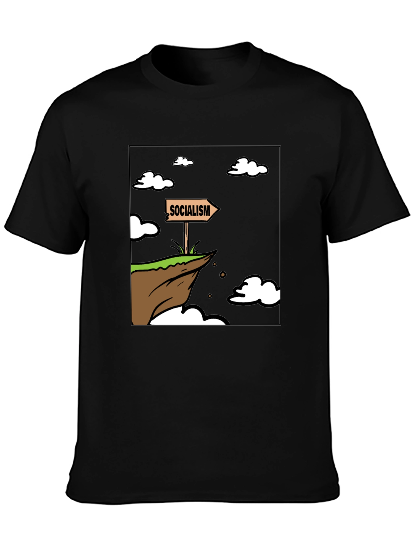 Socialism Cliff Edge Humor Graphic Tee