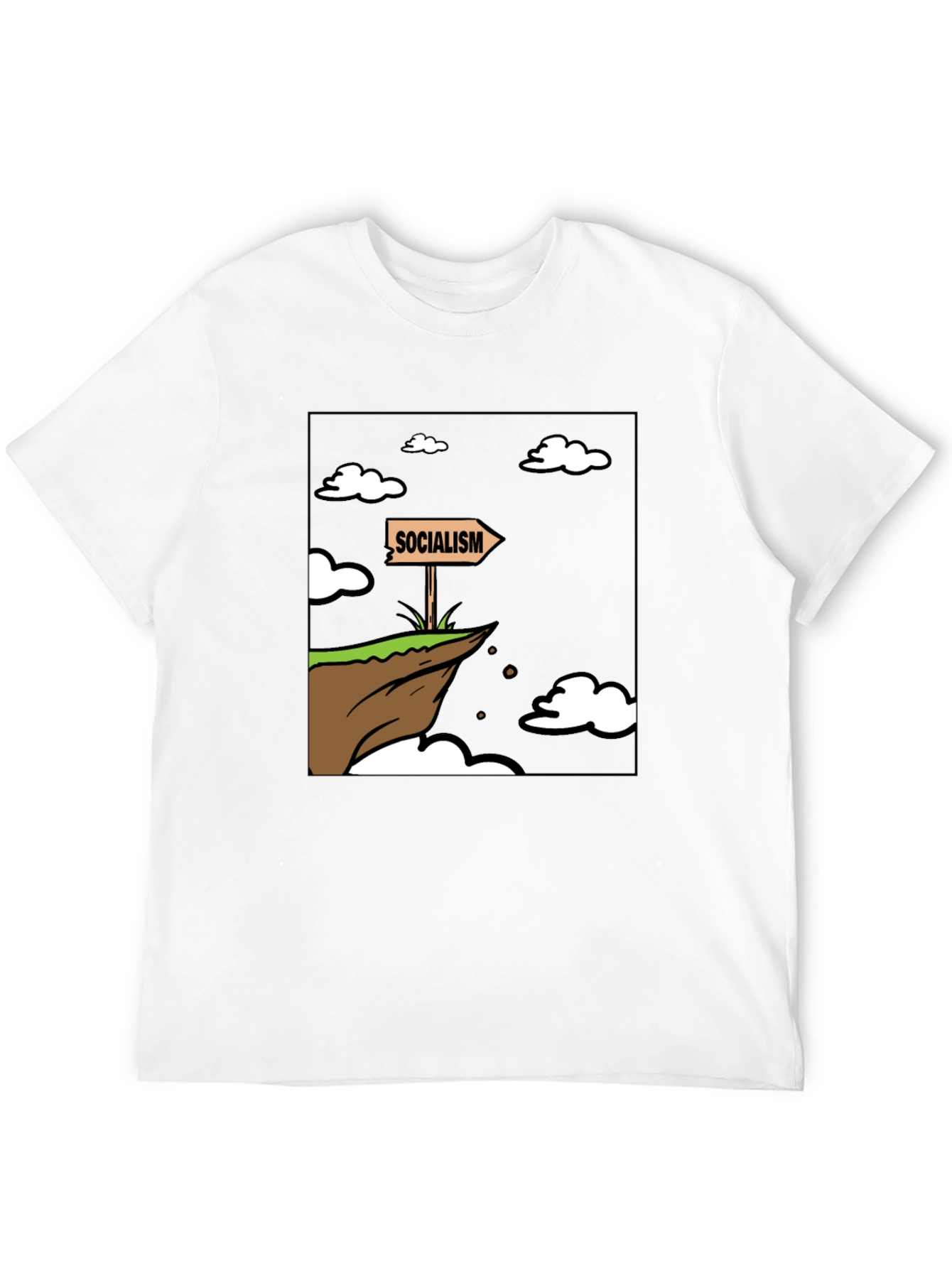 Socialism Cliff Edge Humor Graphic Tee
