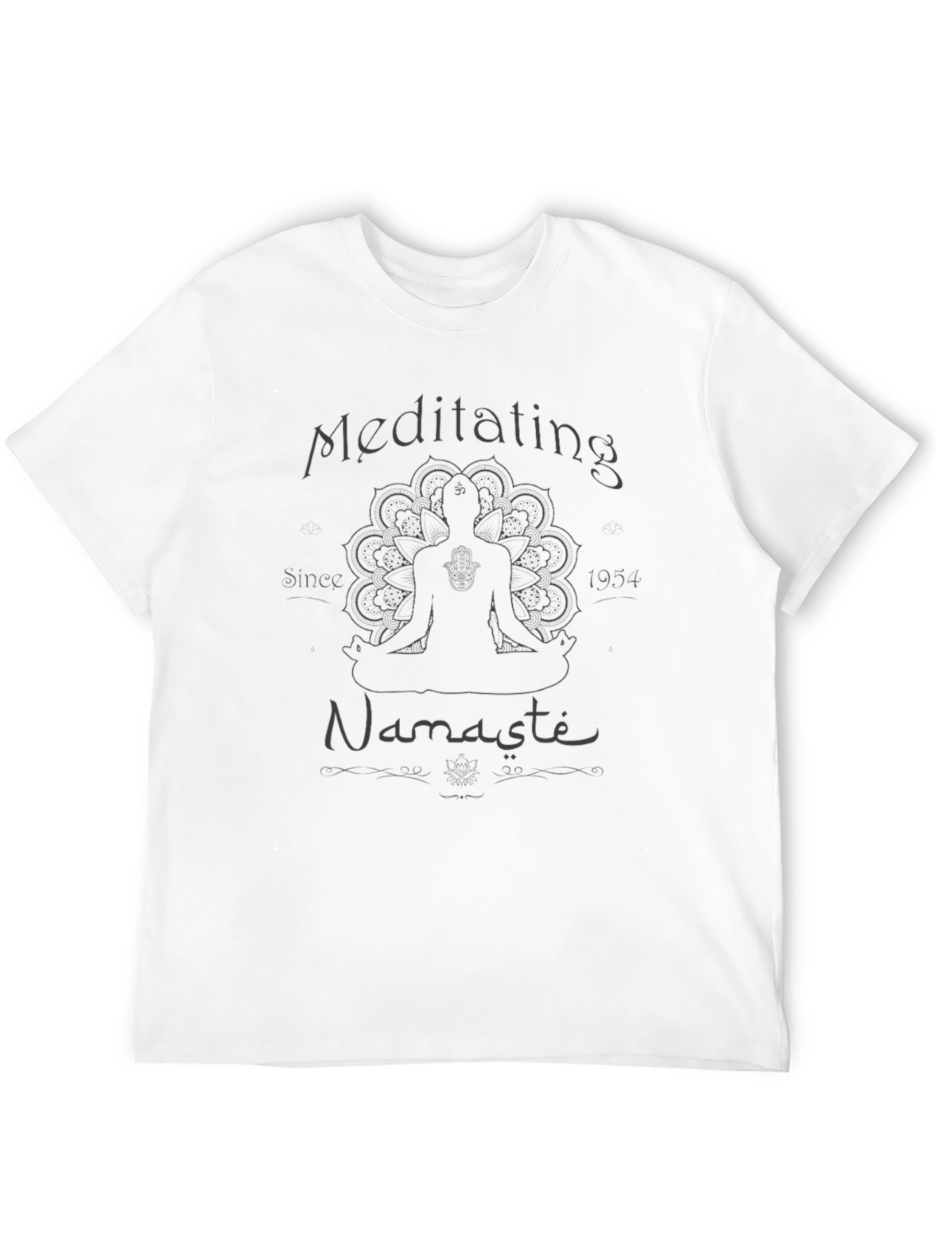 Meditating Namaste Graphic Tee - Black