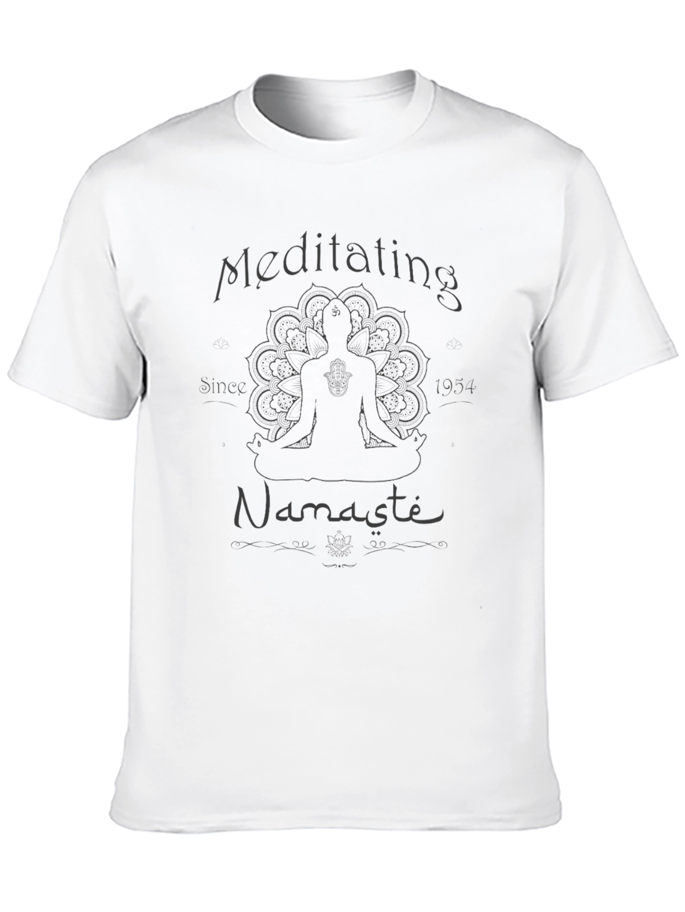 Meditating Namaste Graphic Tee - Black