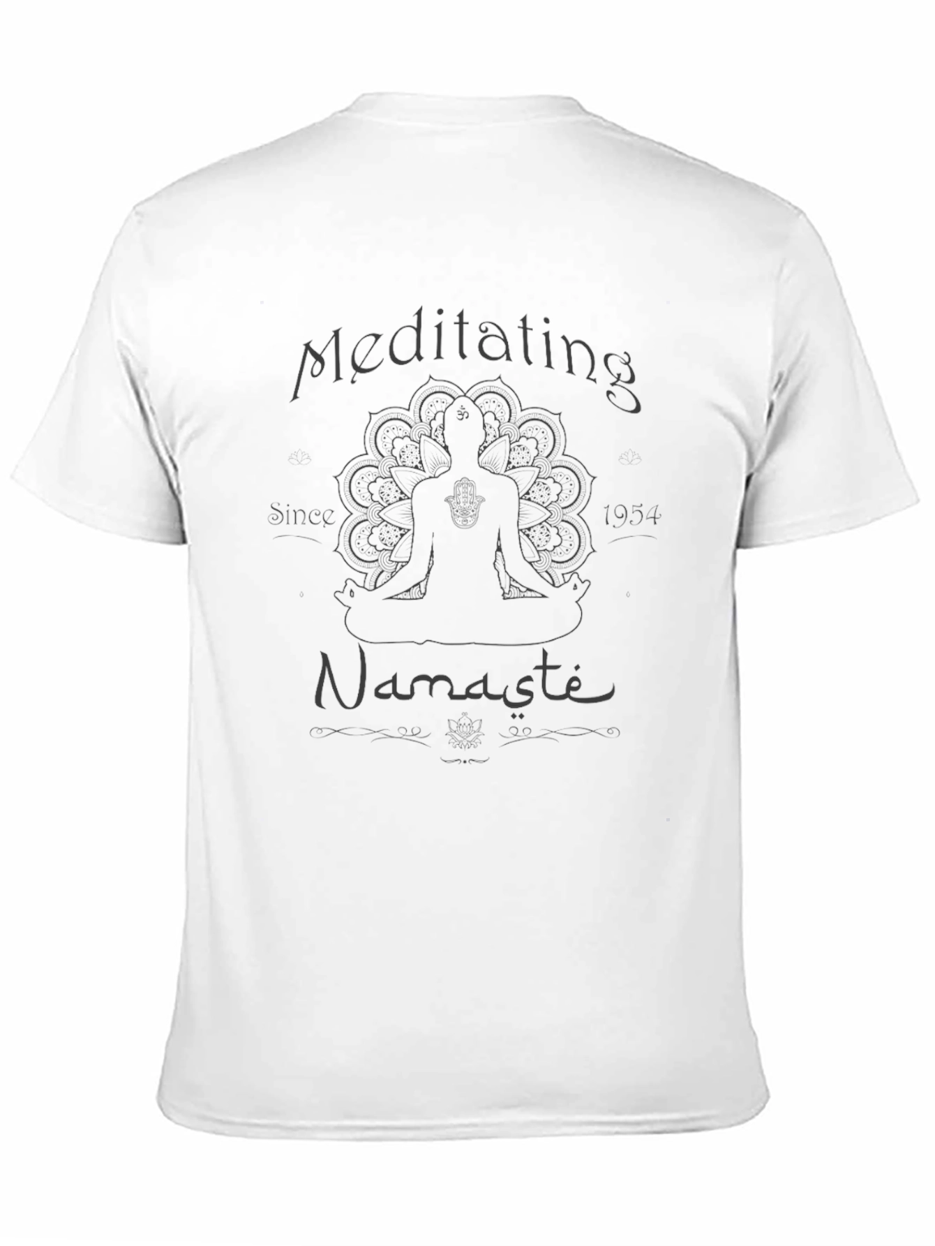 Meditating Namaste Graphic Tee - Black