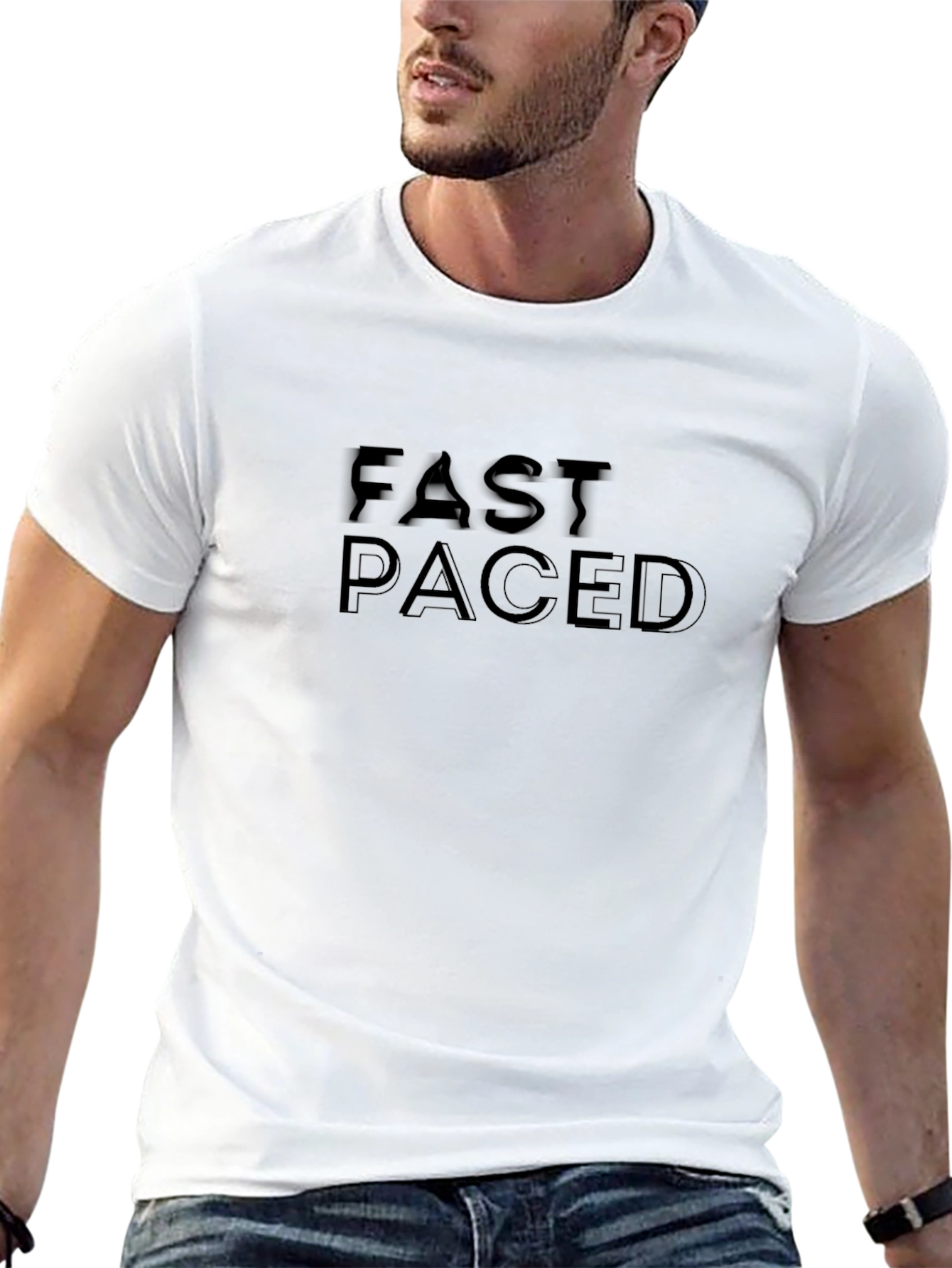 Fast Paced Black Graphic Tee - Casual Comfort