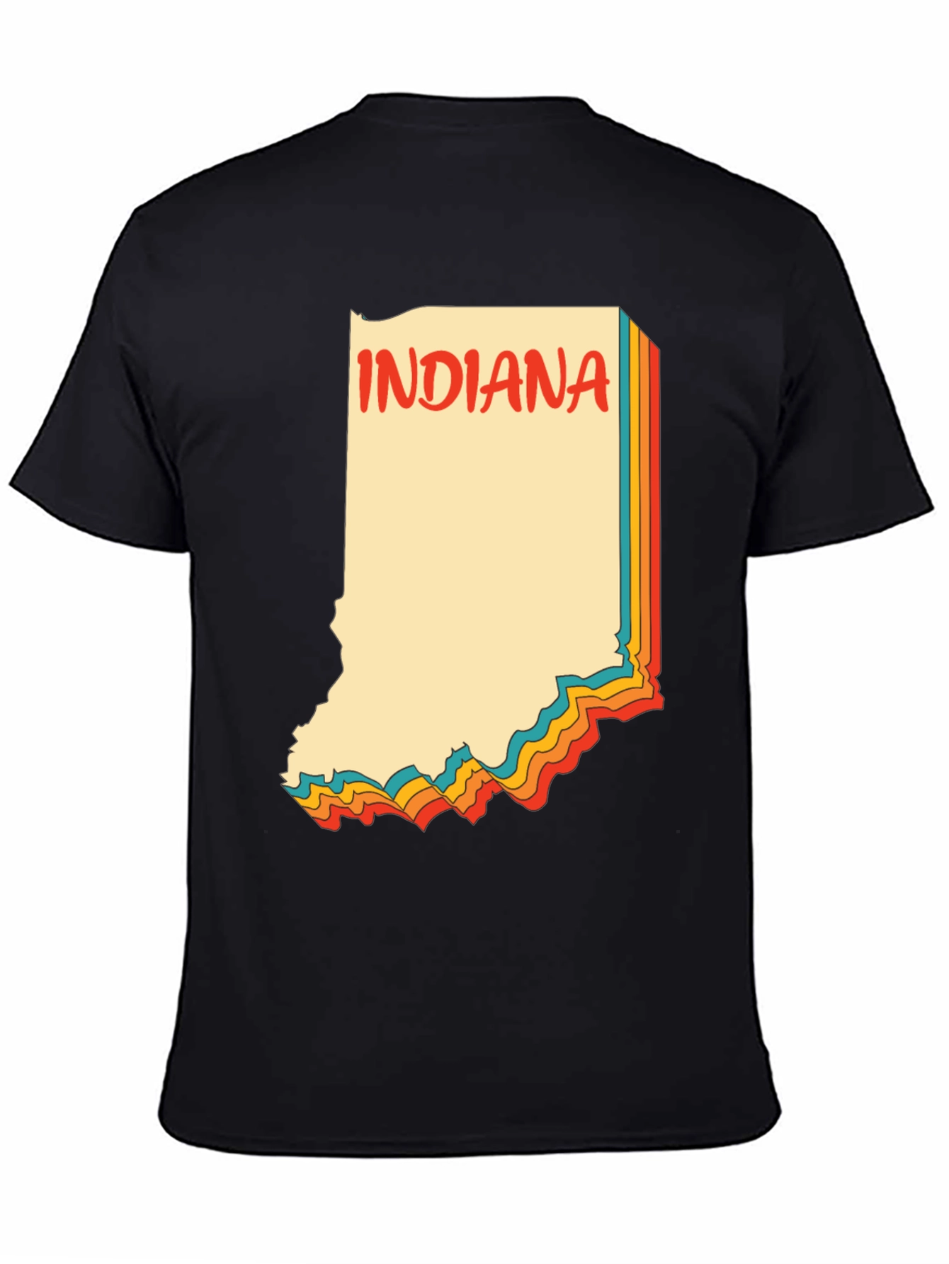 Retro Indiana State Graphic Tee - Black