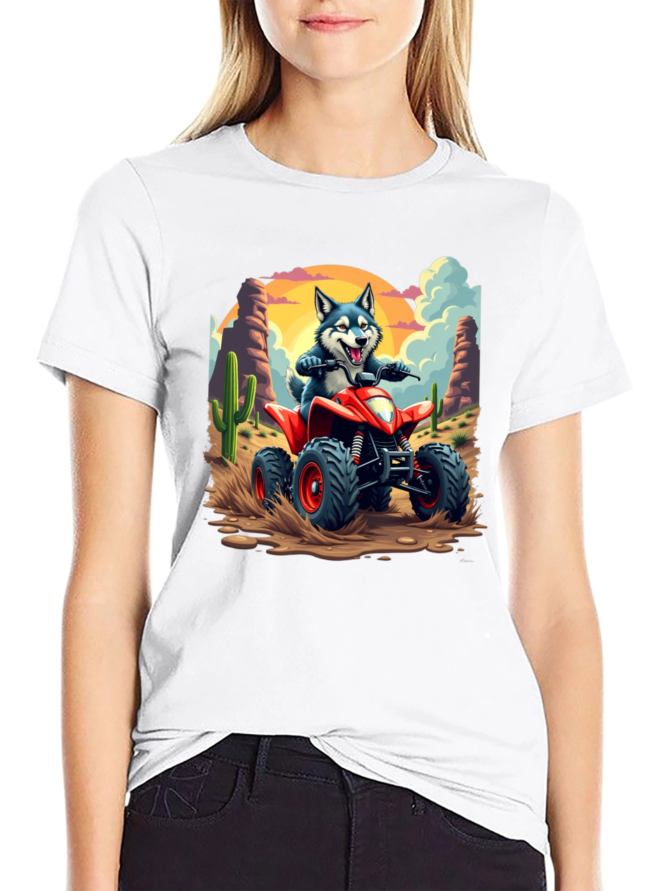 Cool Husky ATV Desert Ride T-Shirt