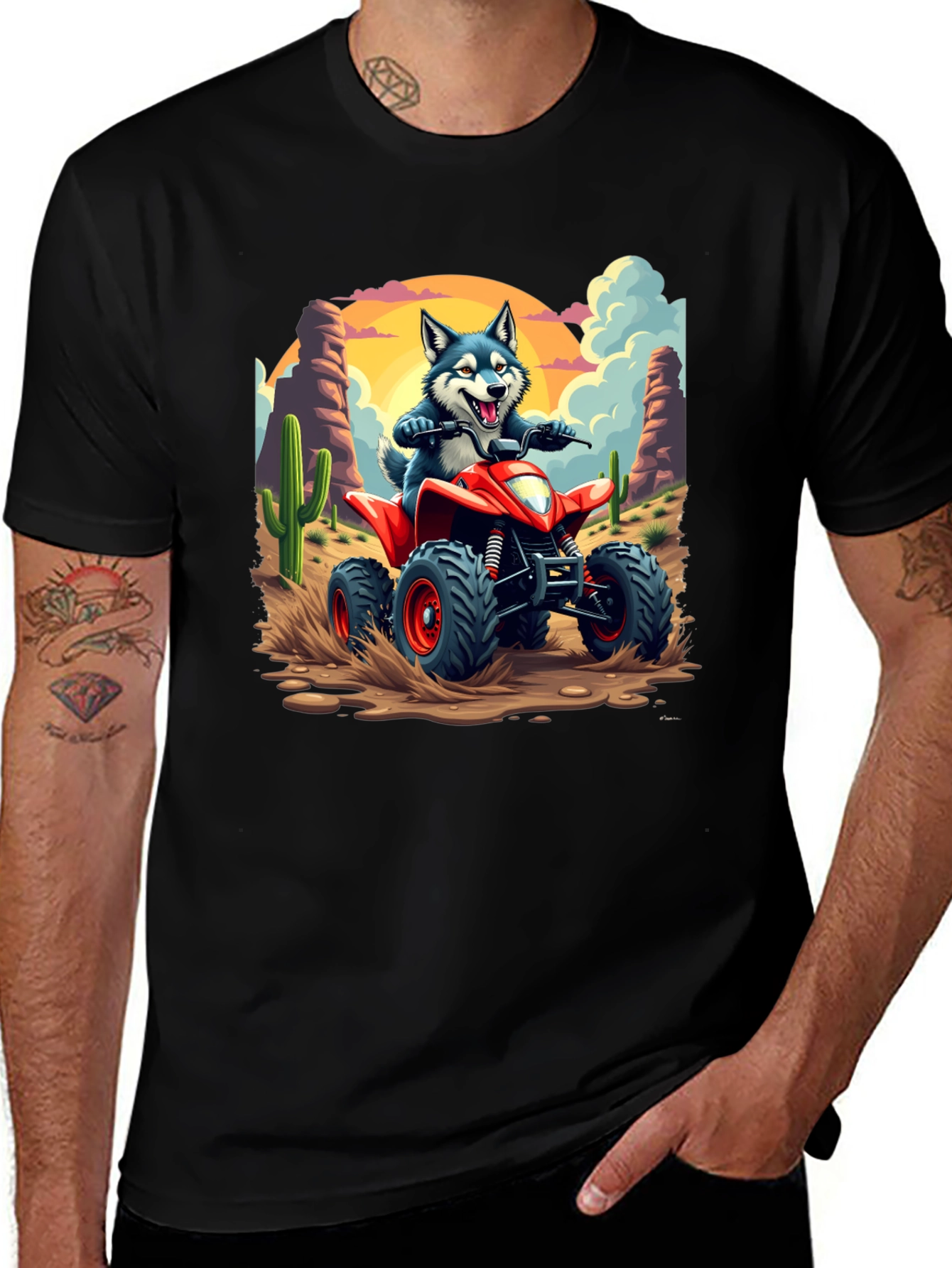 Cool Husky ATV Desert Ride T-Shirt