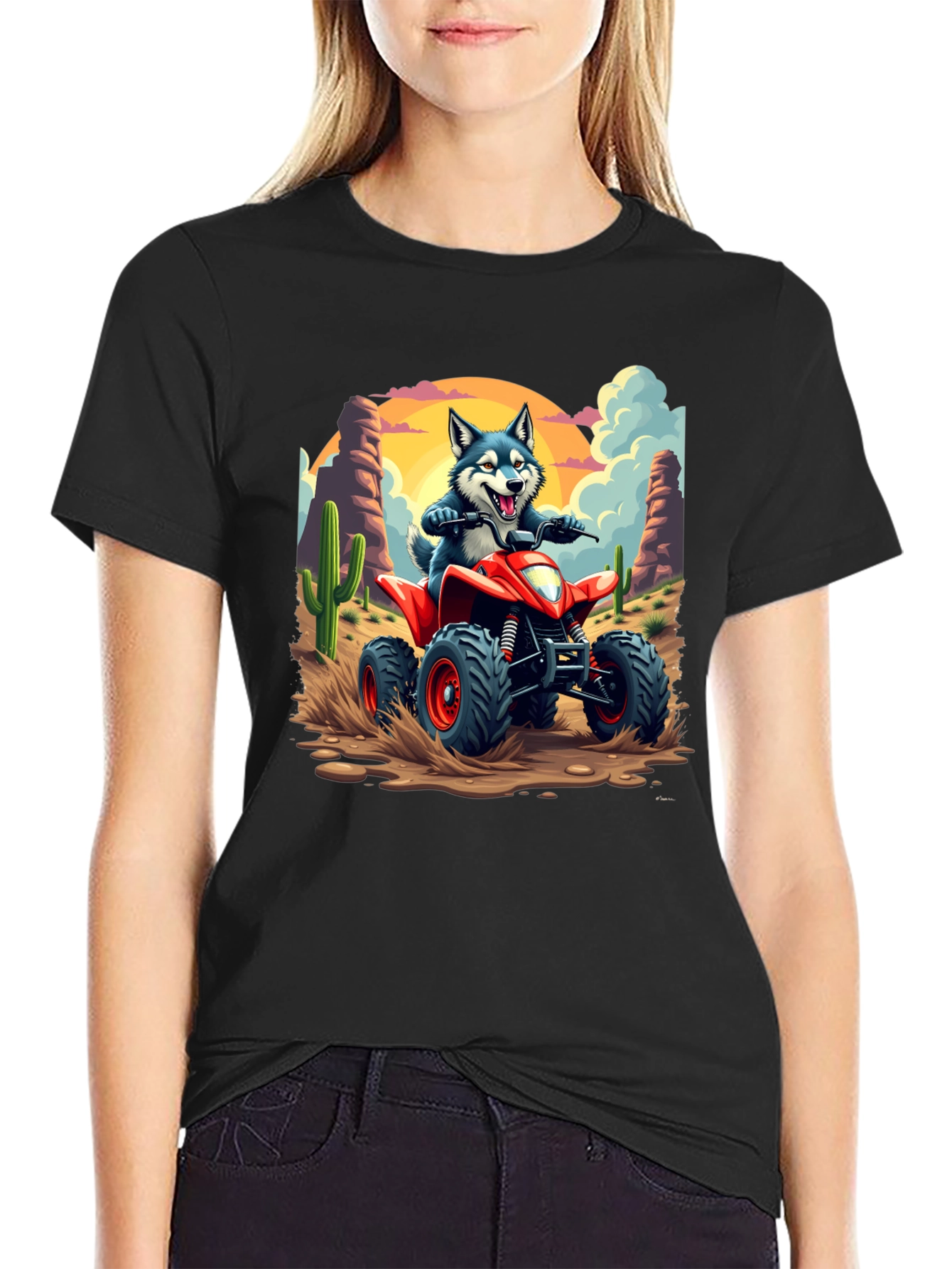 Cool Husky ATV Desert Ride T-Shirt